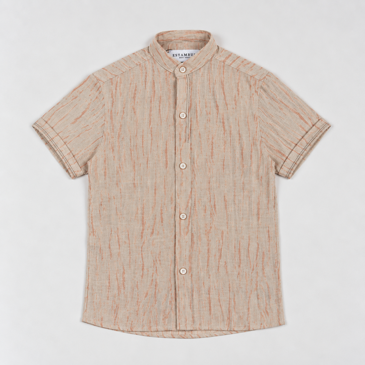 Camisa niño cuello neru rosa