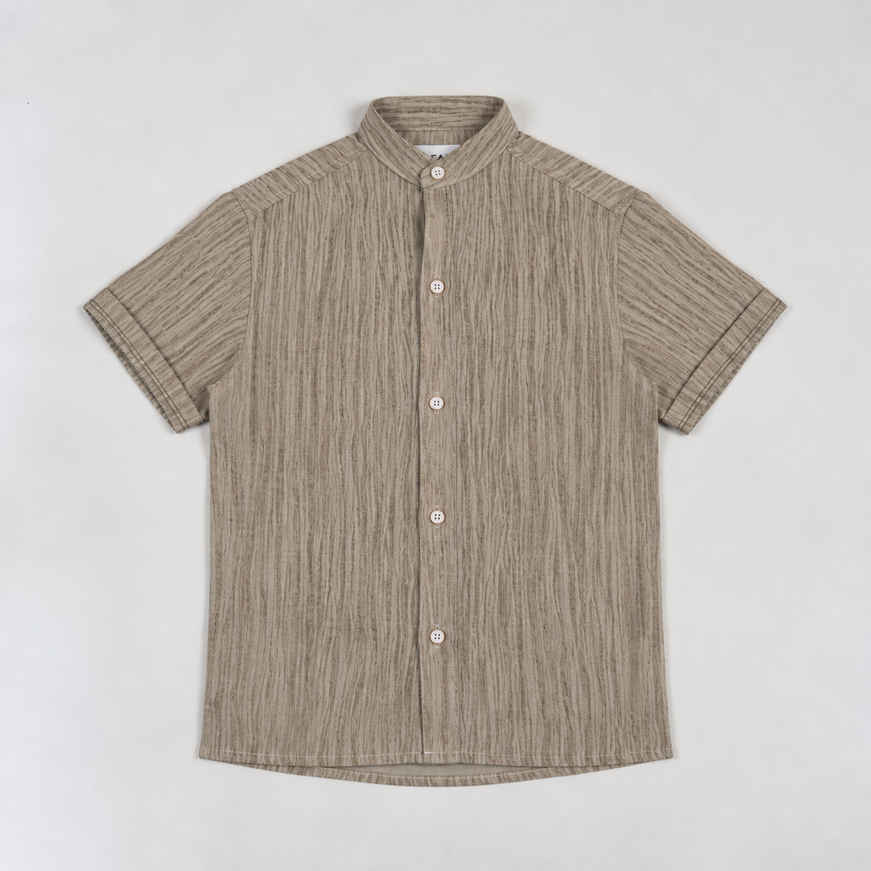 Camisa niño cuello neru gris