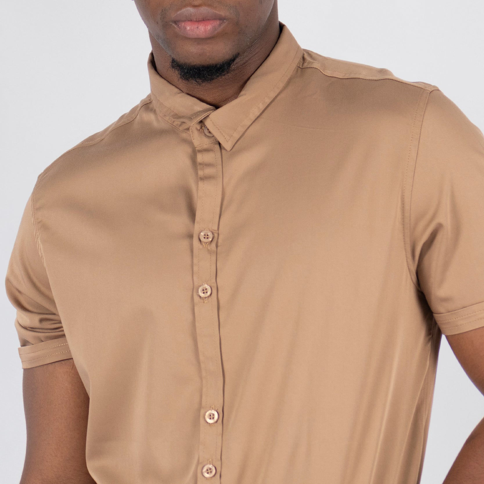 Camisa hombre basica camel