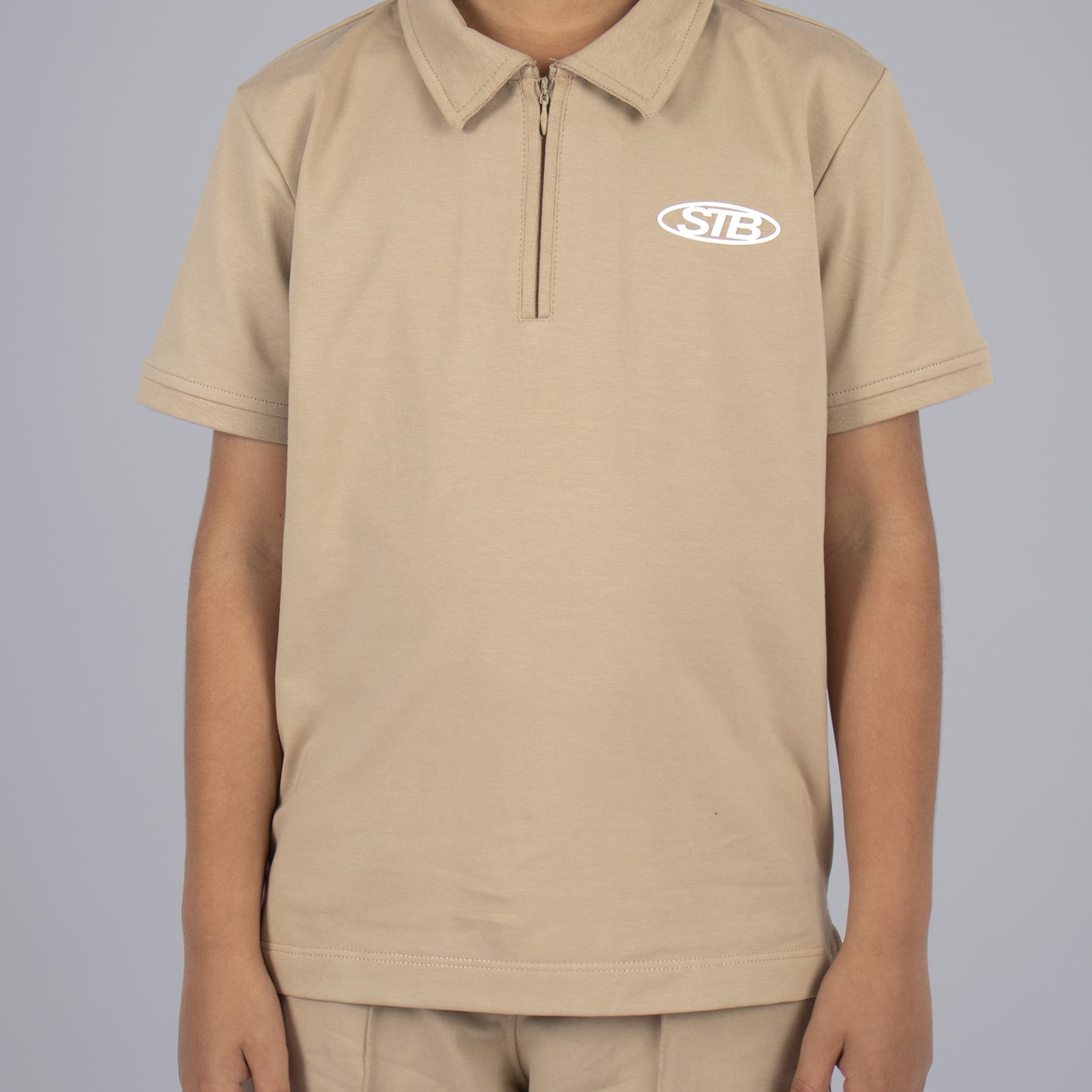 Conjunto niño polo cafe