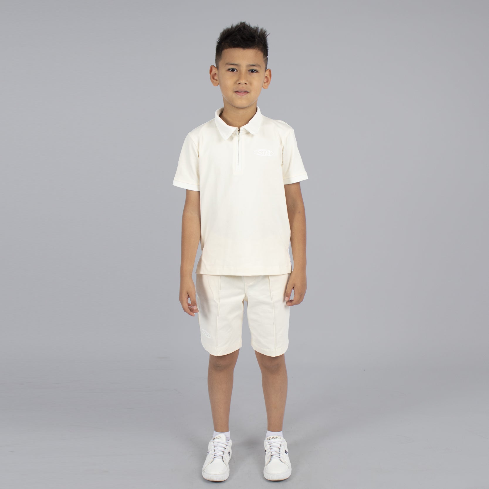 Conjunto niño polo beige