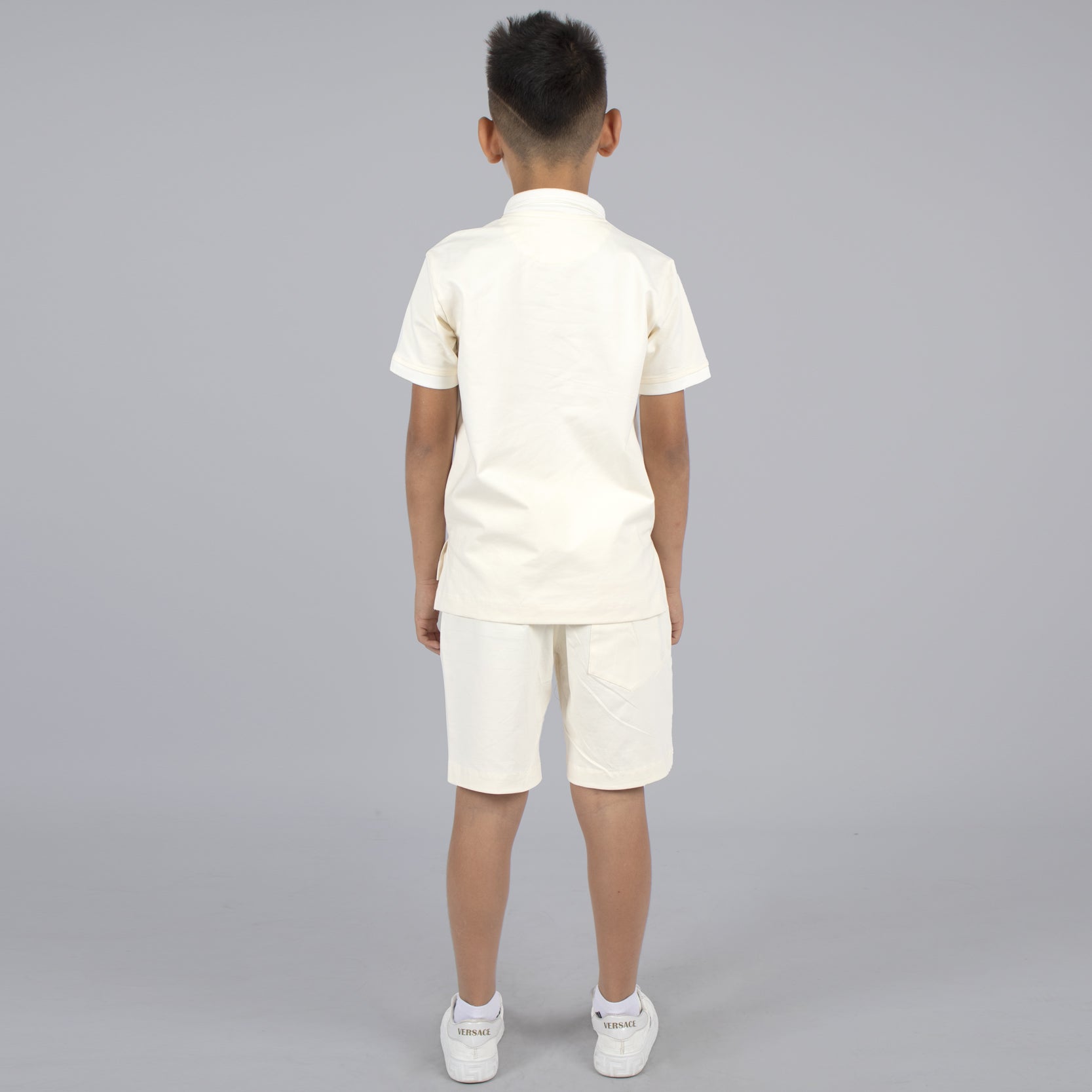 Conjunto niño polo beige