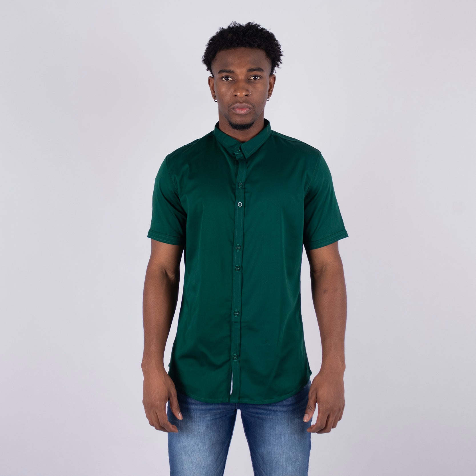 Camisa hombre cuello  jade