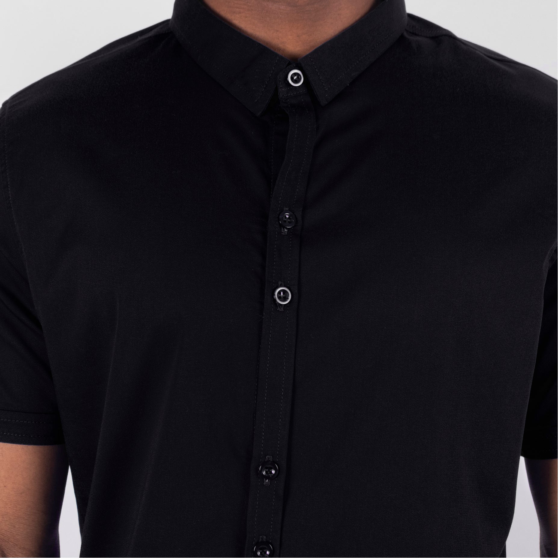 Camisa hombre basica  cuello azul navy