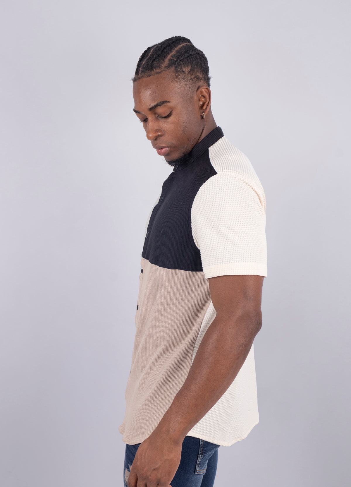 Camisa hombre Textura  Beige