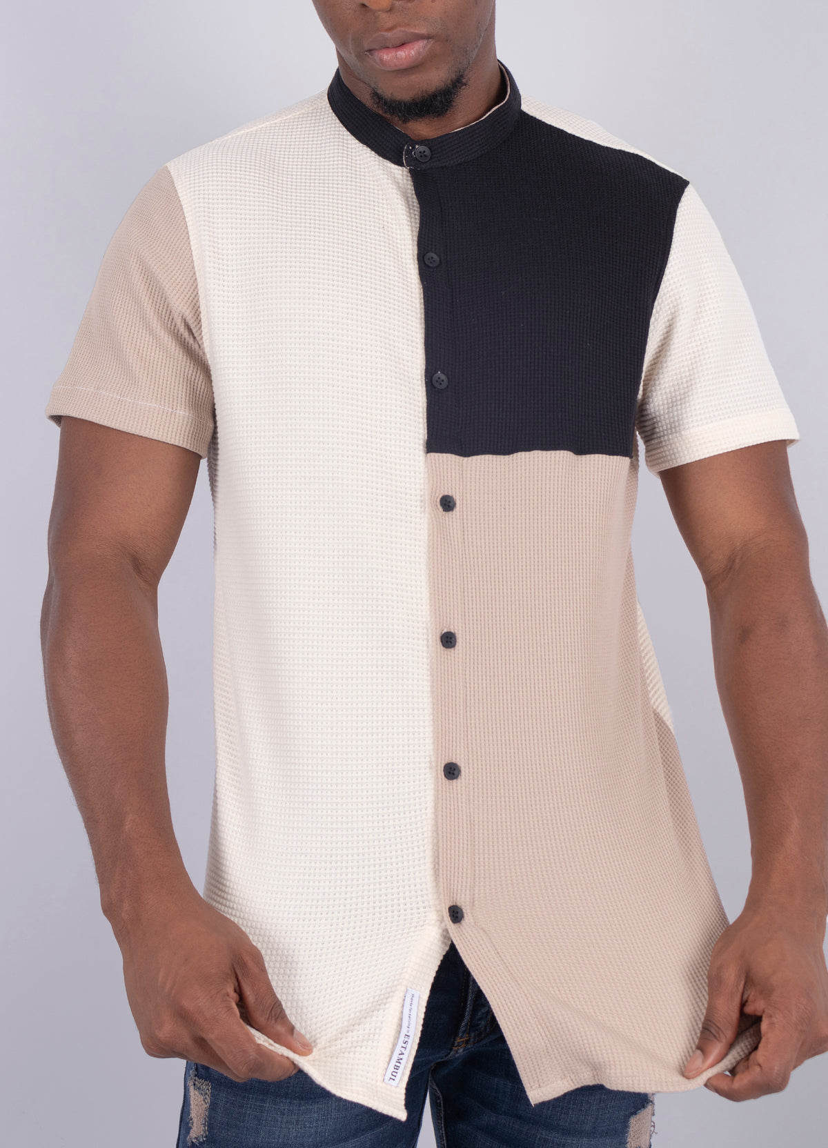 Camisa hombre Textura  Beige