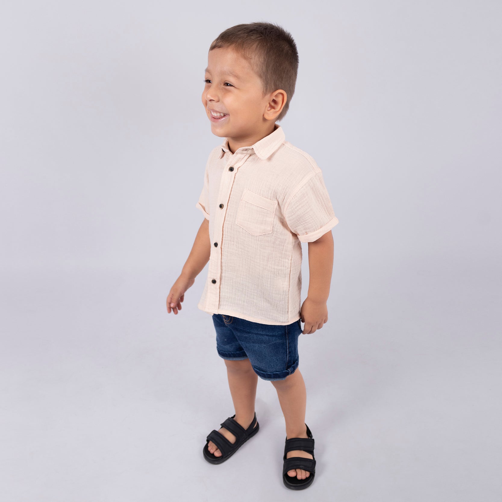 Camisa baby Cuello  basica Rosa