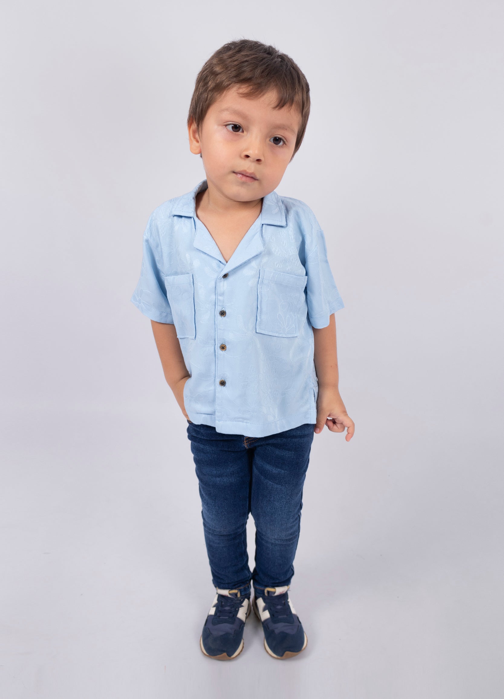 Camisa baby Textura azul
