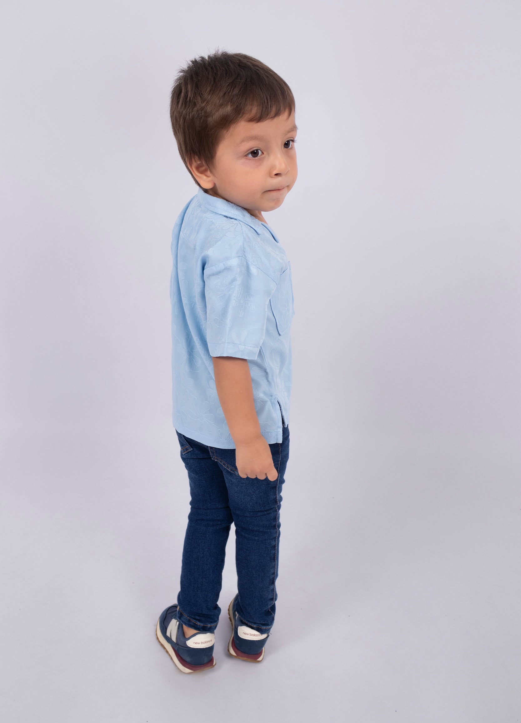 Camisa baby Textura azul