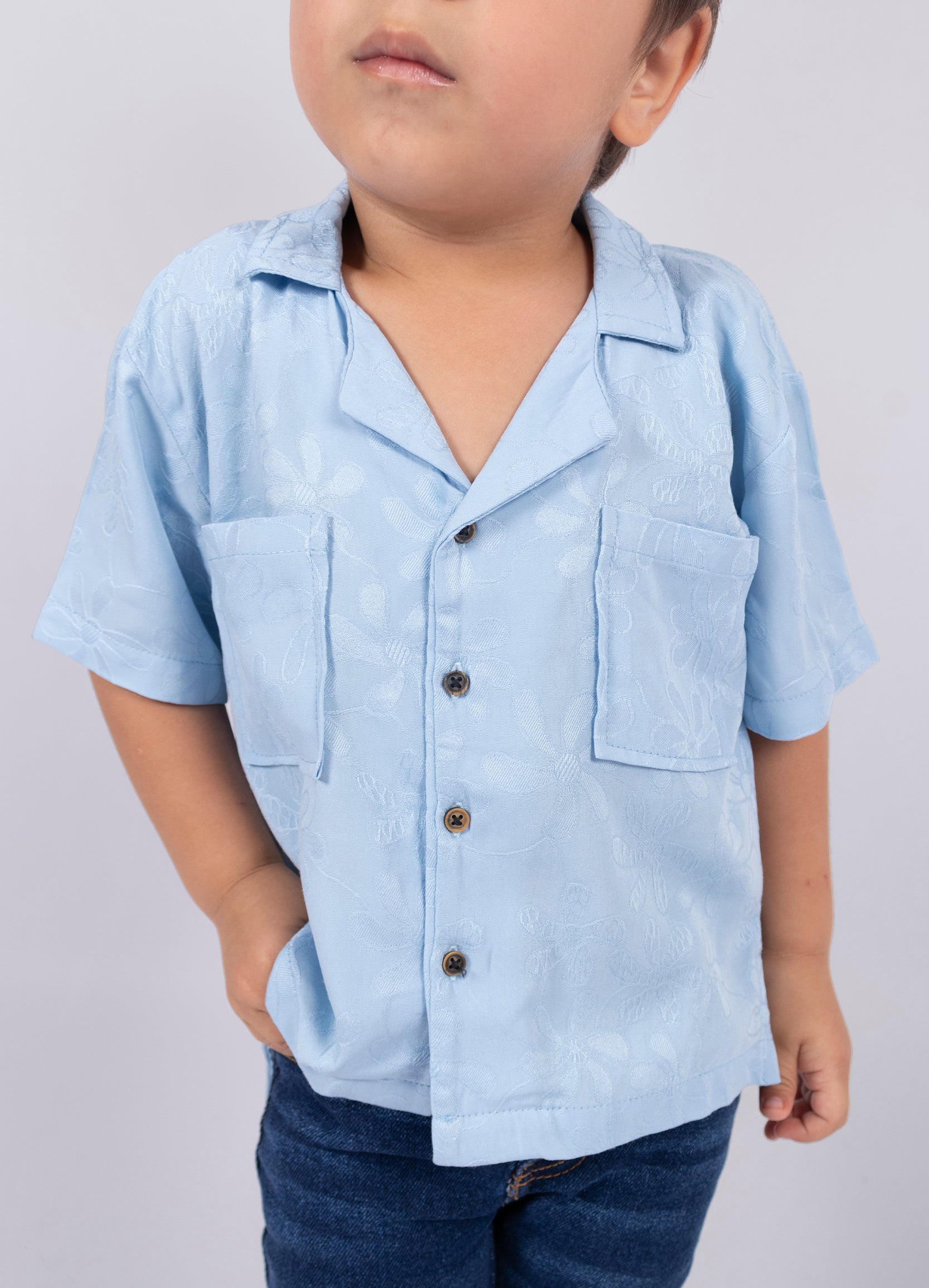 Camisa baby Textura azul