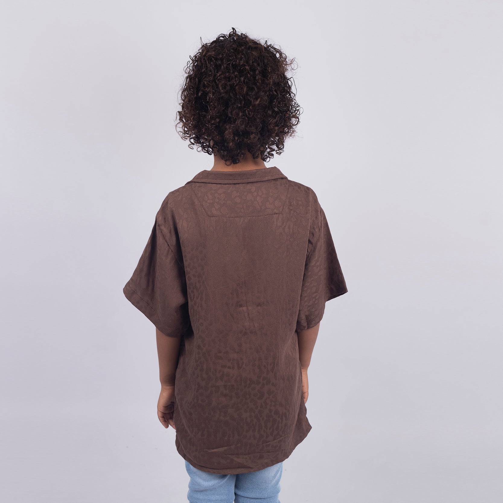 Camisa niño Oversize Cuello Cafe