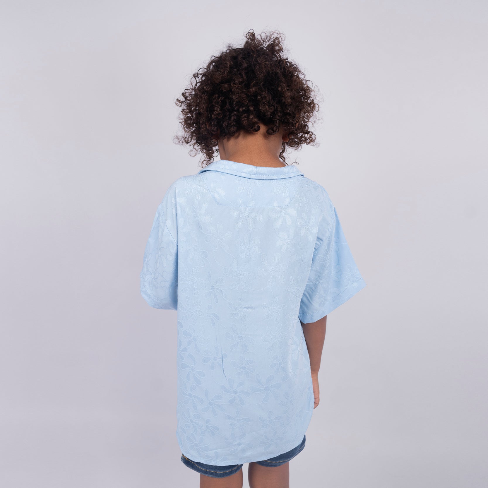 Camisa niño Oversize Cuello Azul