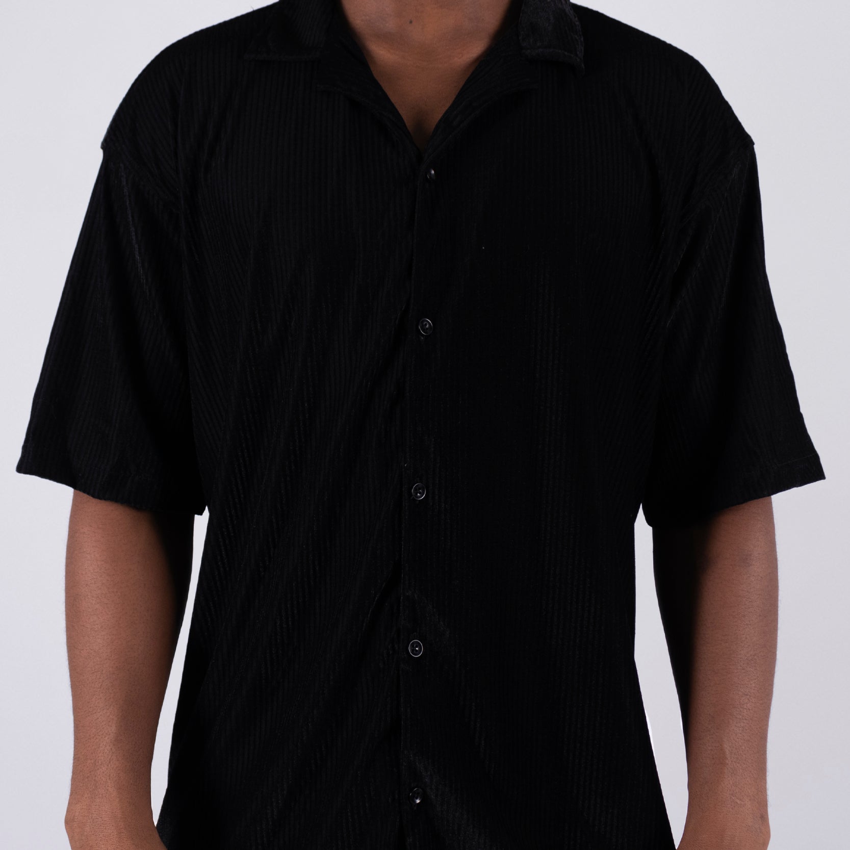 Camisa oversize hombre negra