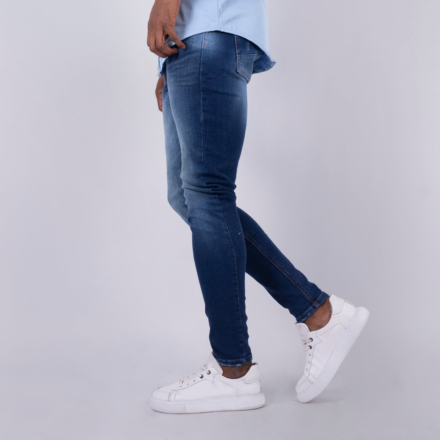 Jean hombre skinny azul medio