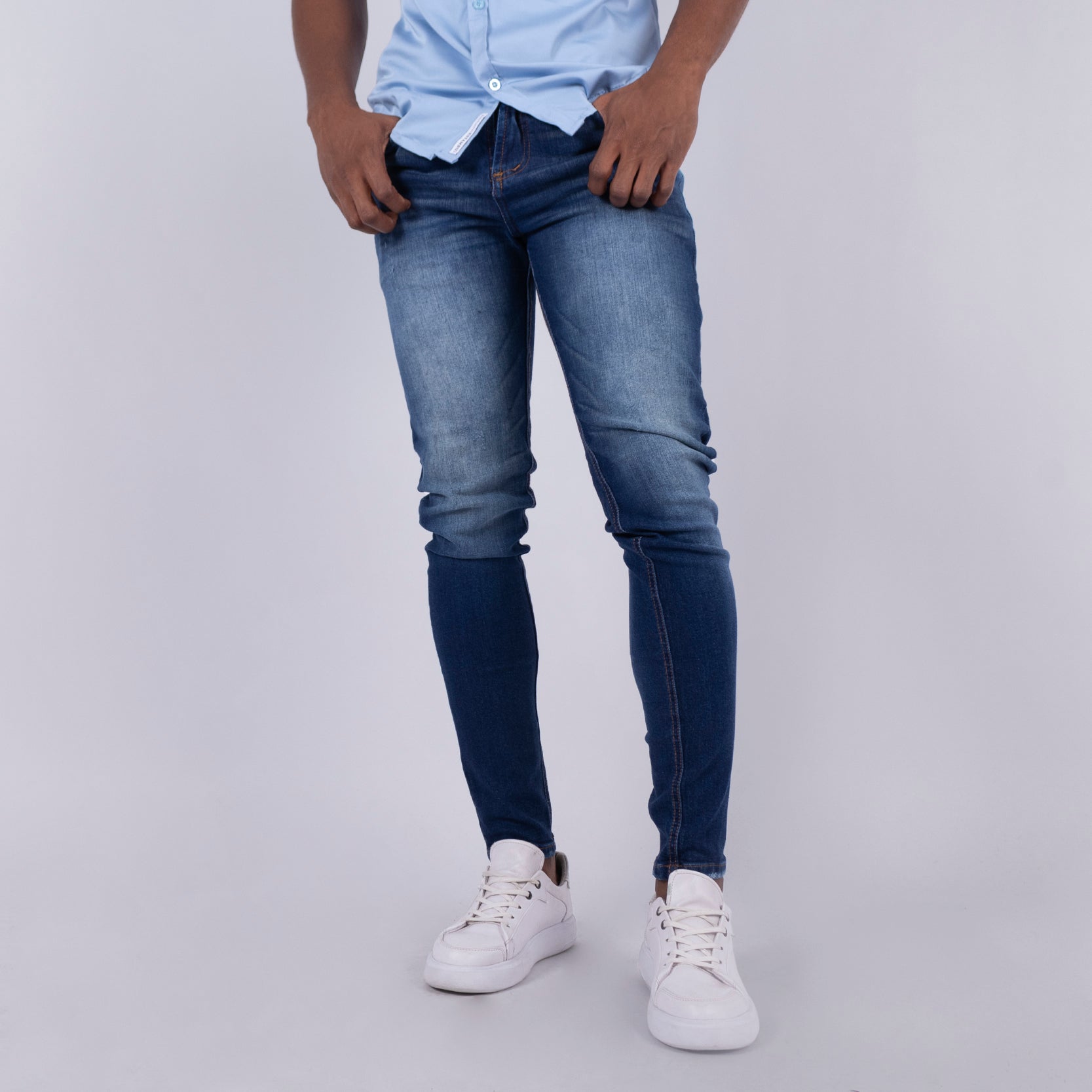 Jean hombre skinny azul medio