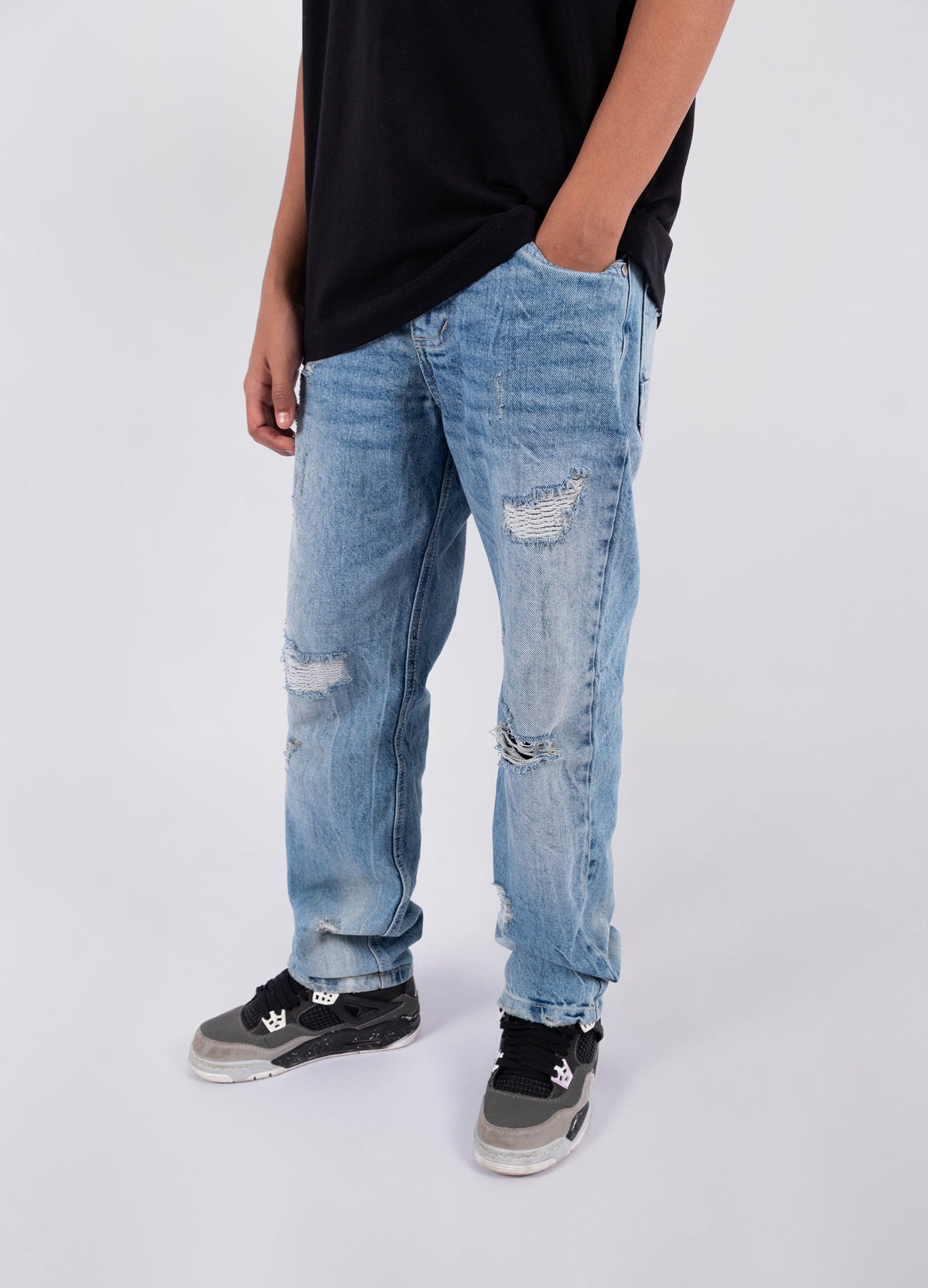 Jean niño Baggy Roto Rodilla