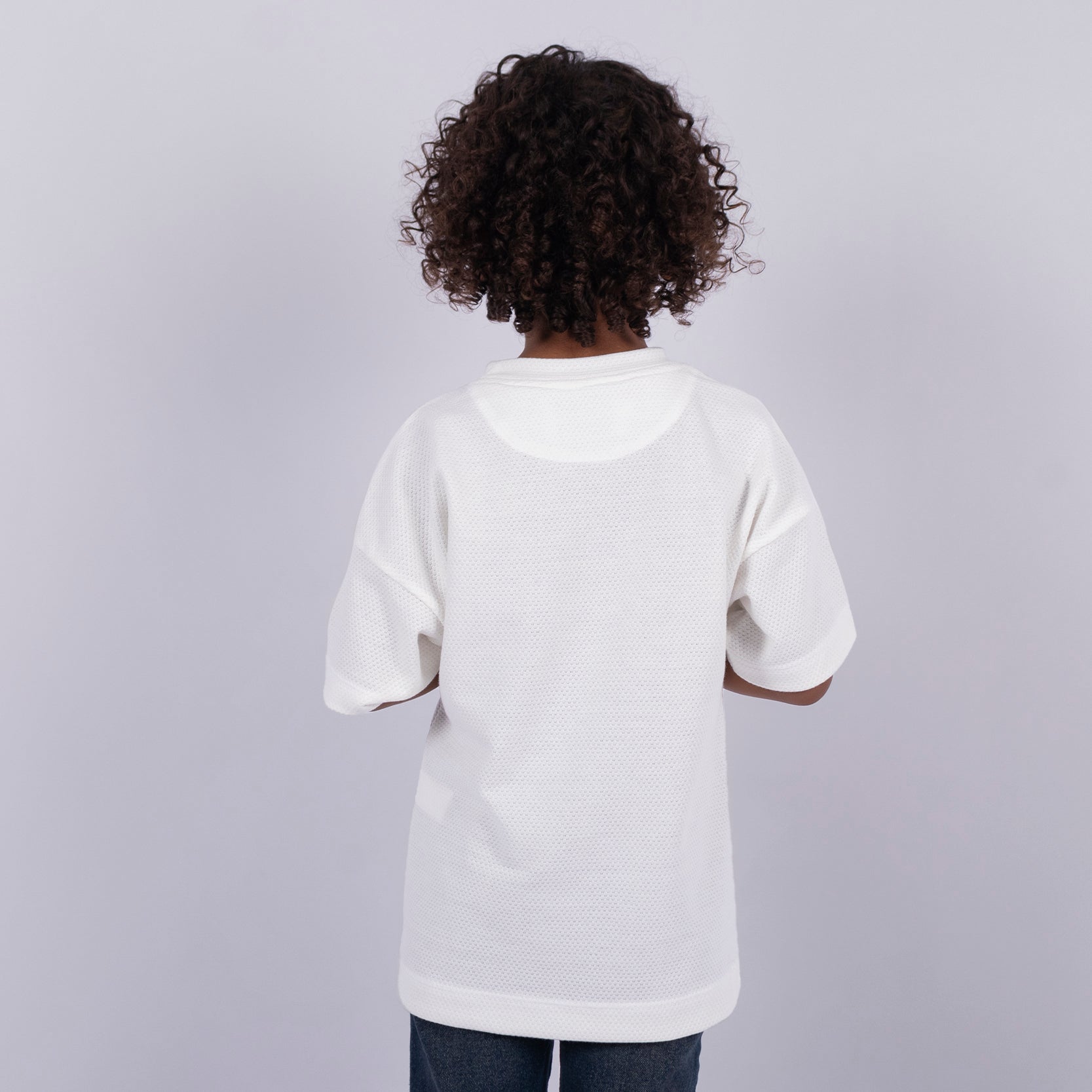 Oversize niño Textura Marfil