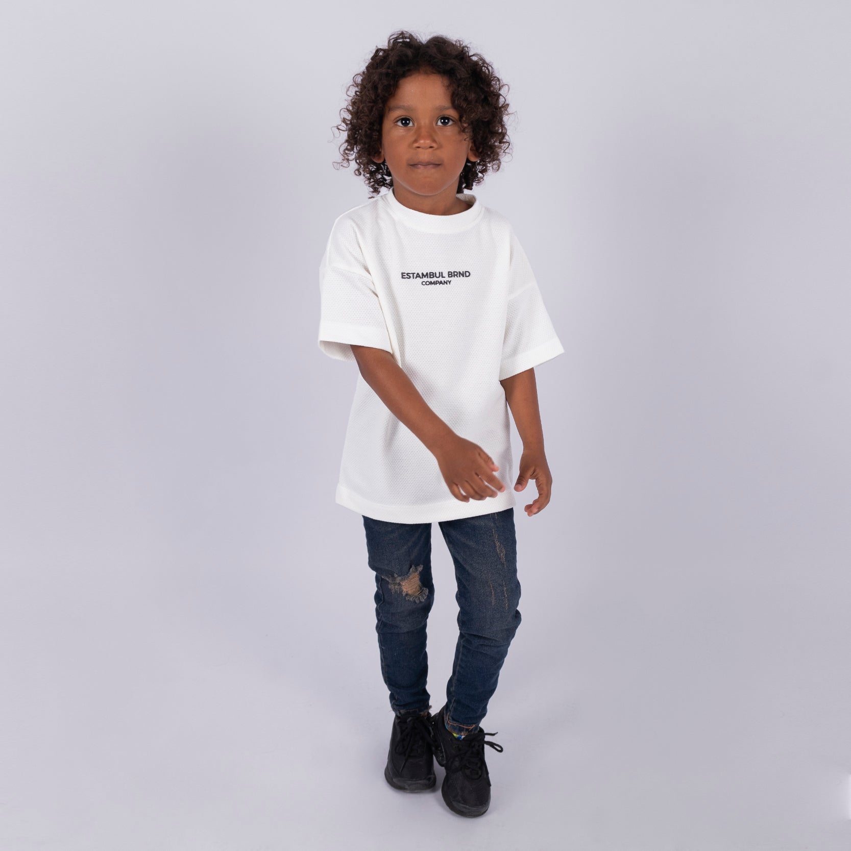 Oversize niño Textura Marfil