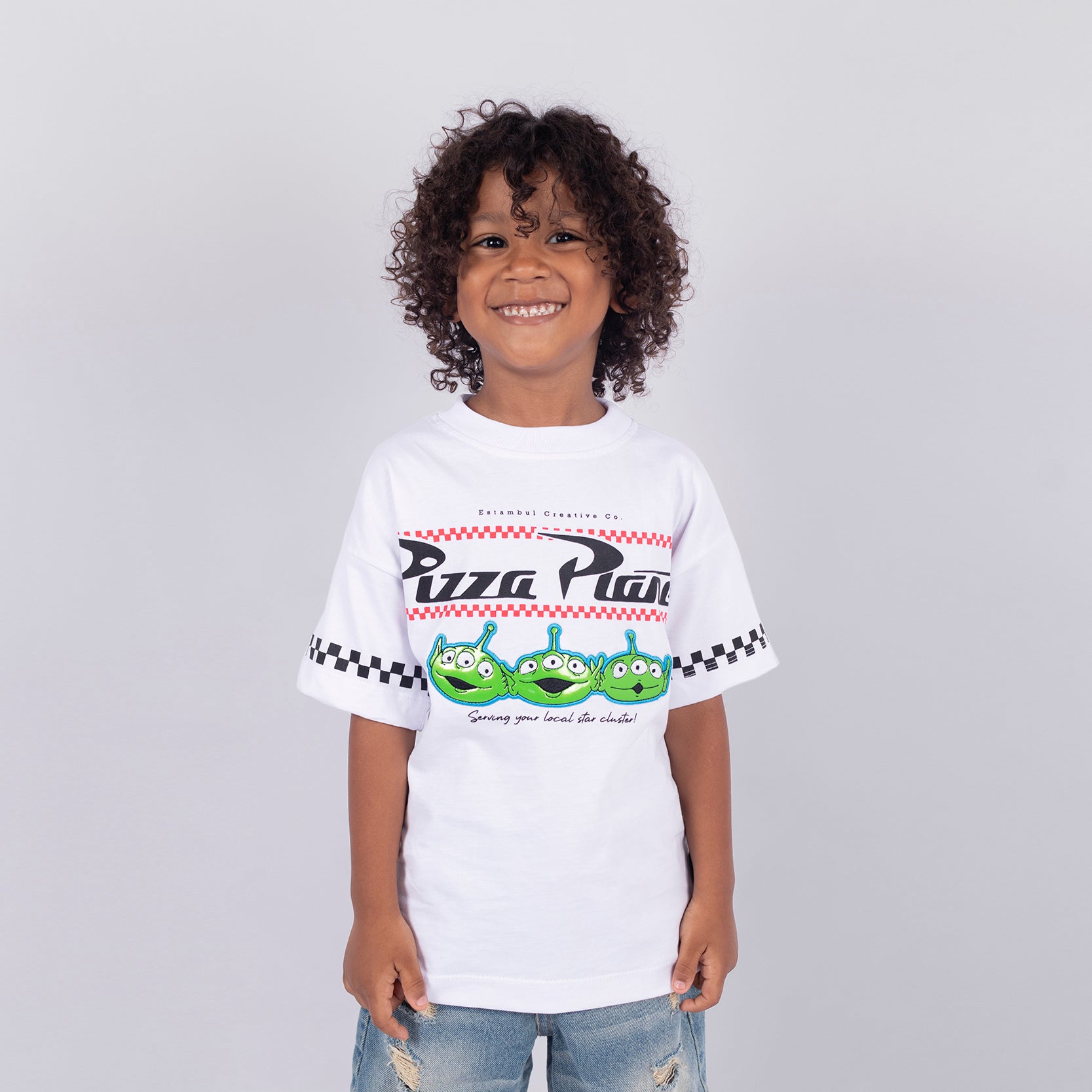 Oversize niño Pizza Planet