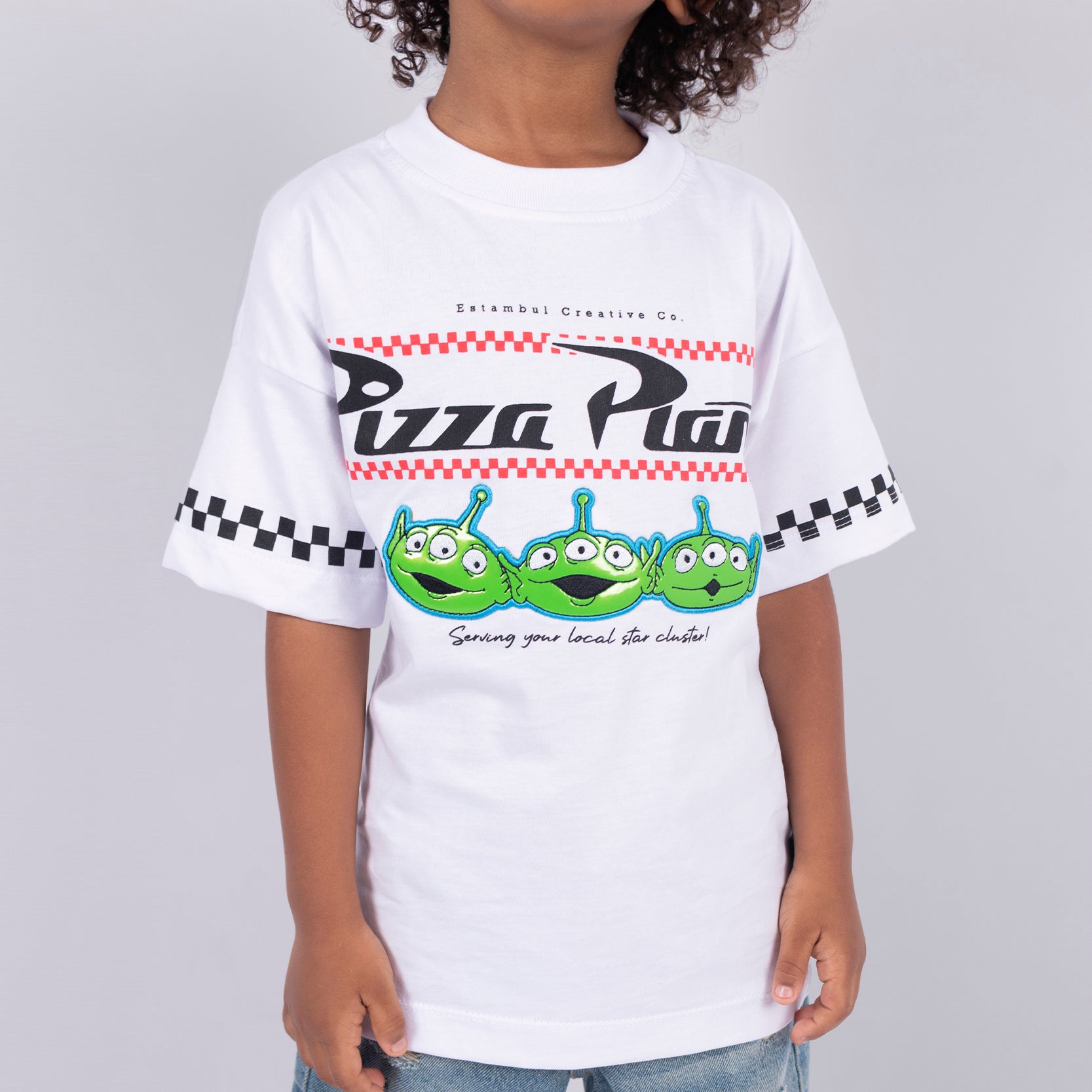 Oversize niño Pizza Planet