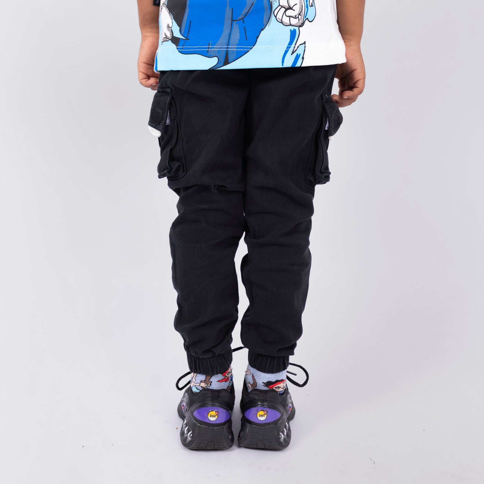 Jogger cargo niño Negro