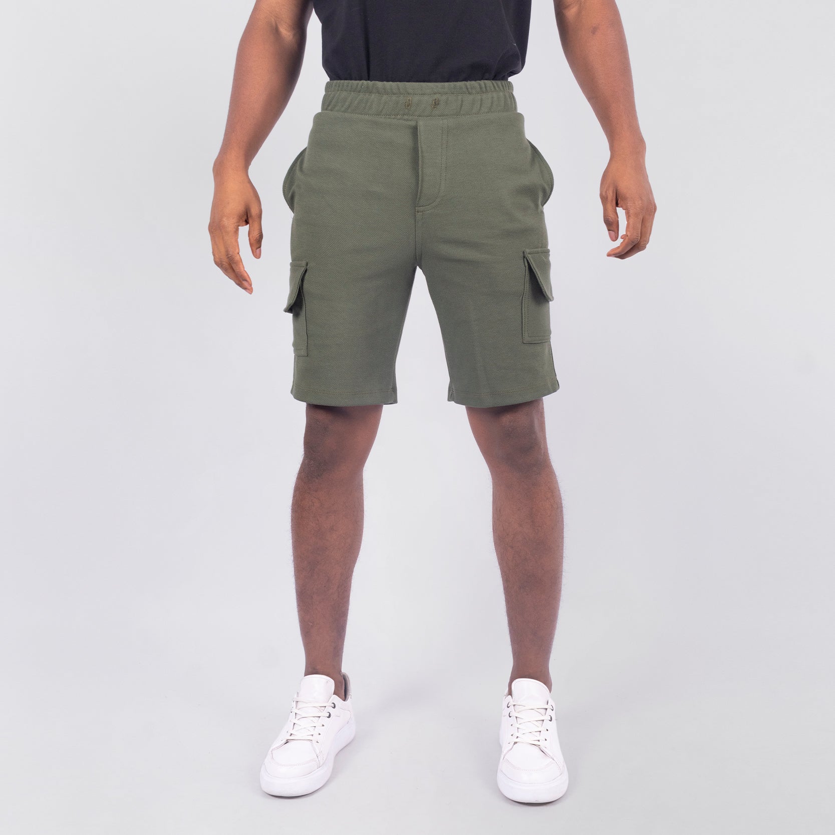 Pantaloneta hombre cargo verde