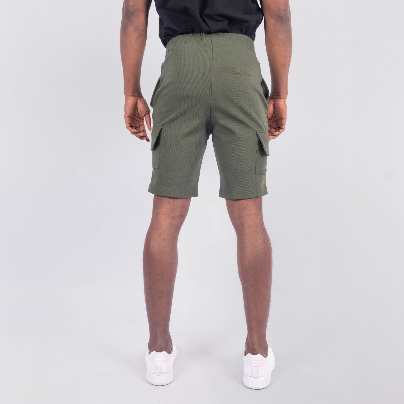 Pantaloneta hombre cargo verde