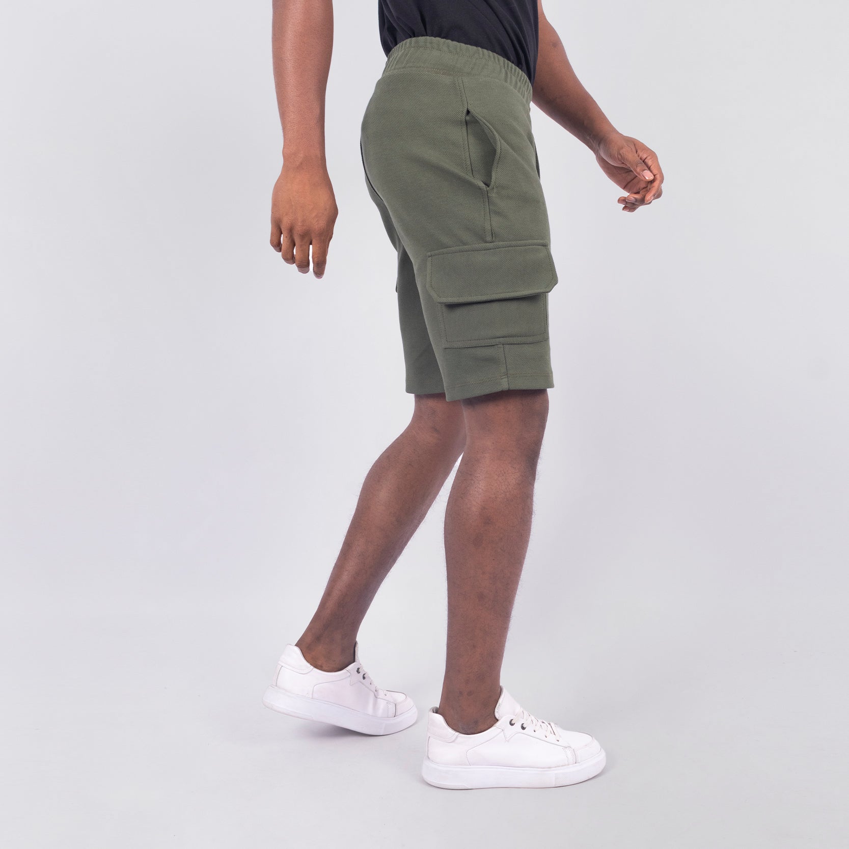 Pantaloneta hombre cargo verde