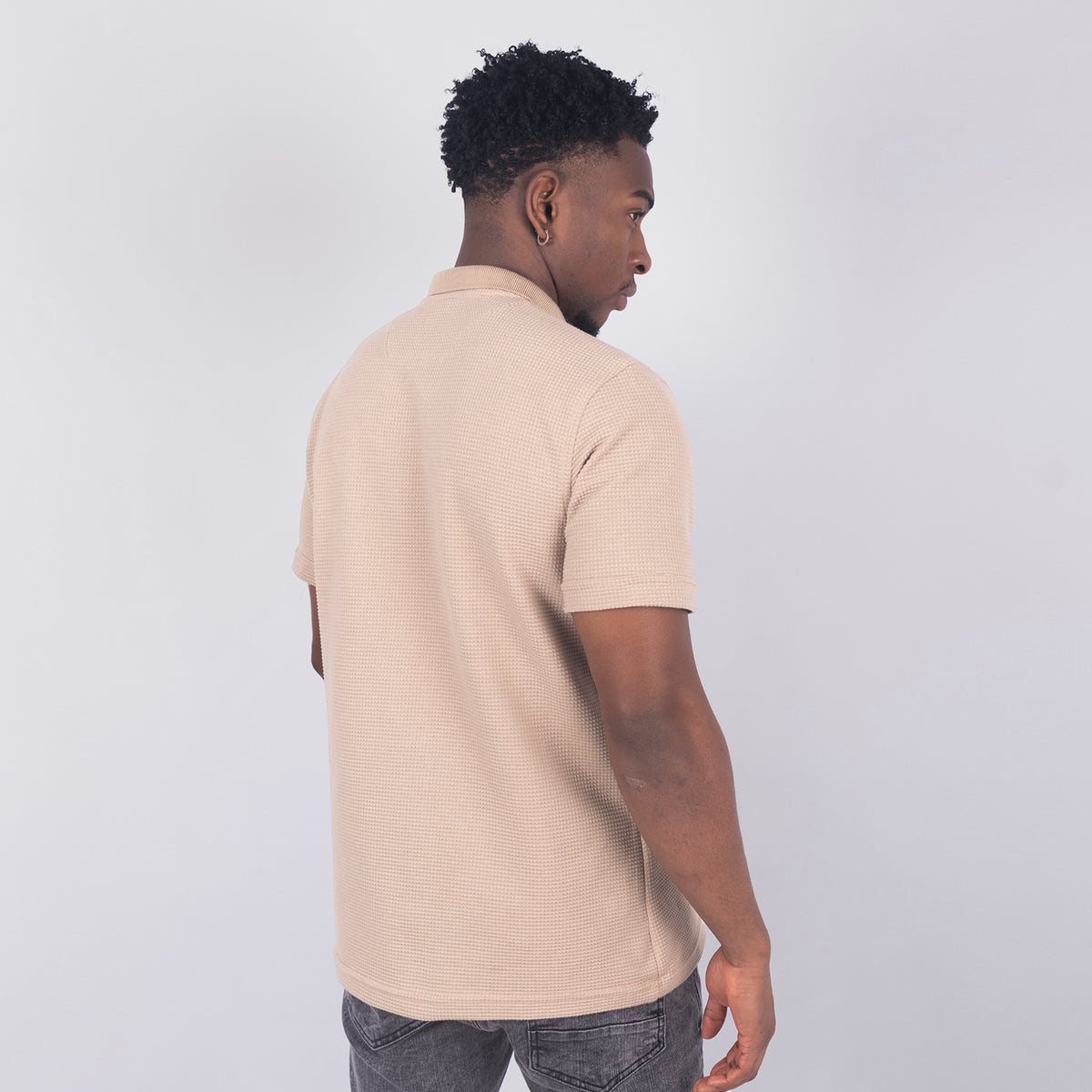 Polo hombre Textura Taupe