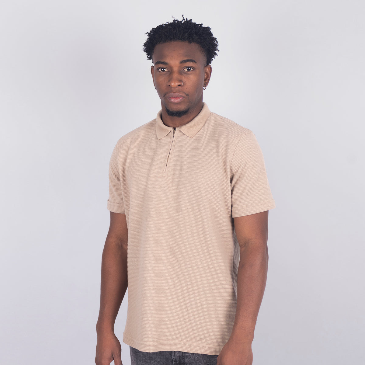 Polo hombre Textura Taupe