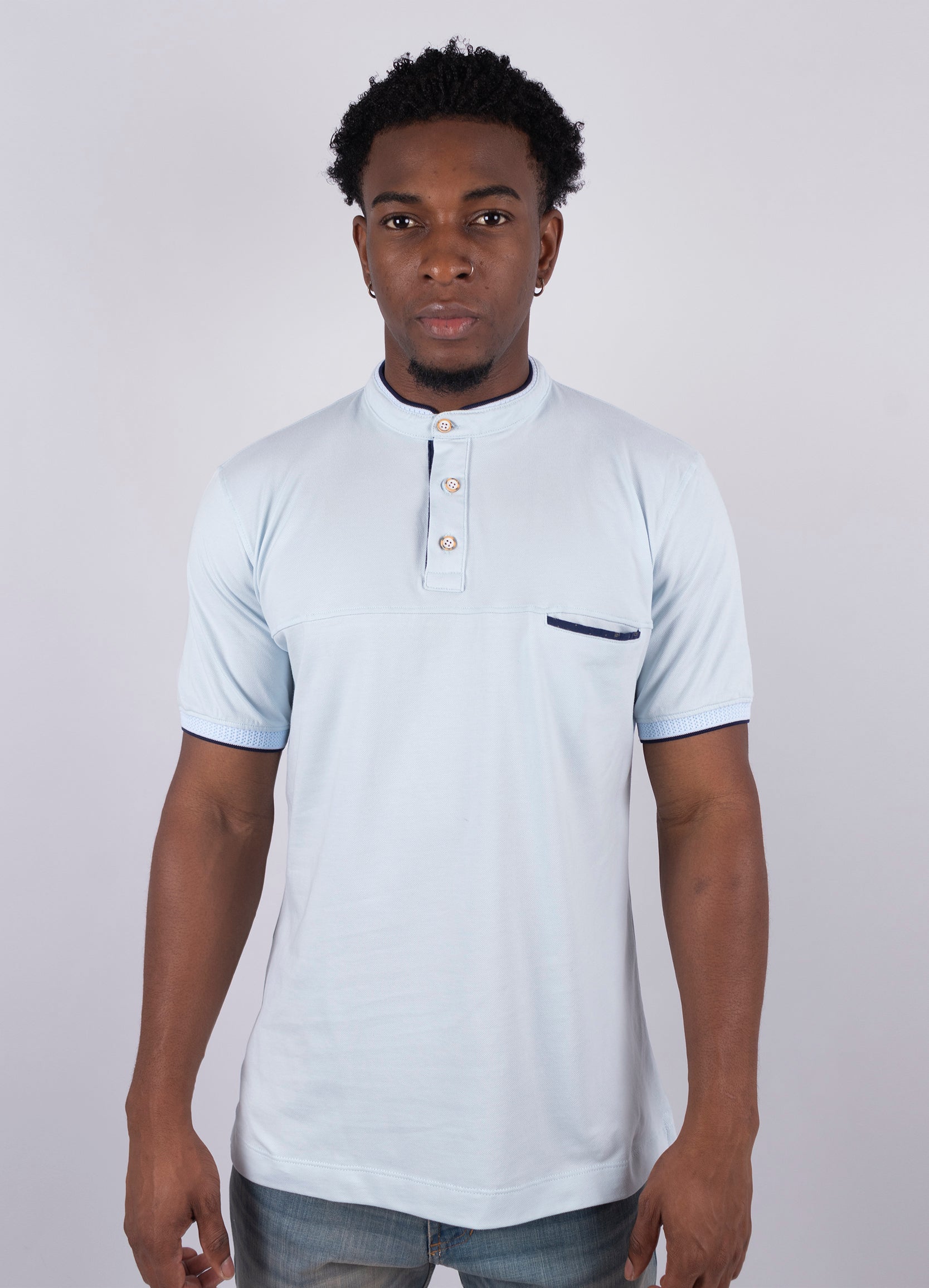 Polo hombre Rib Azul