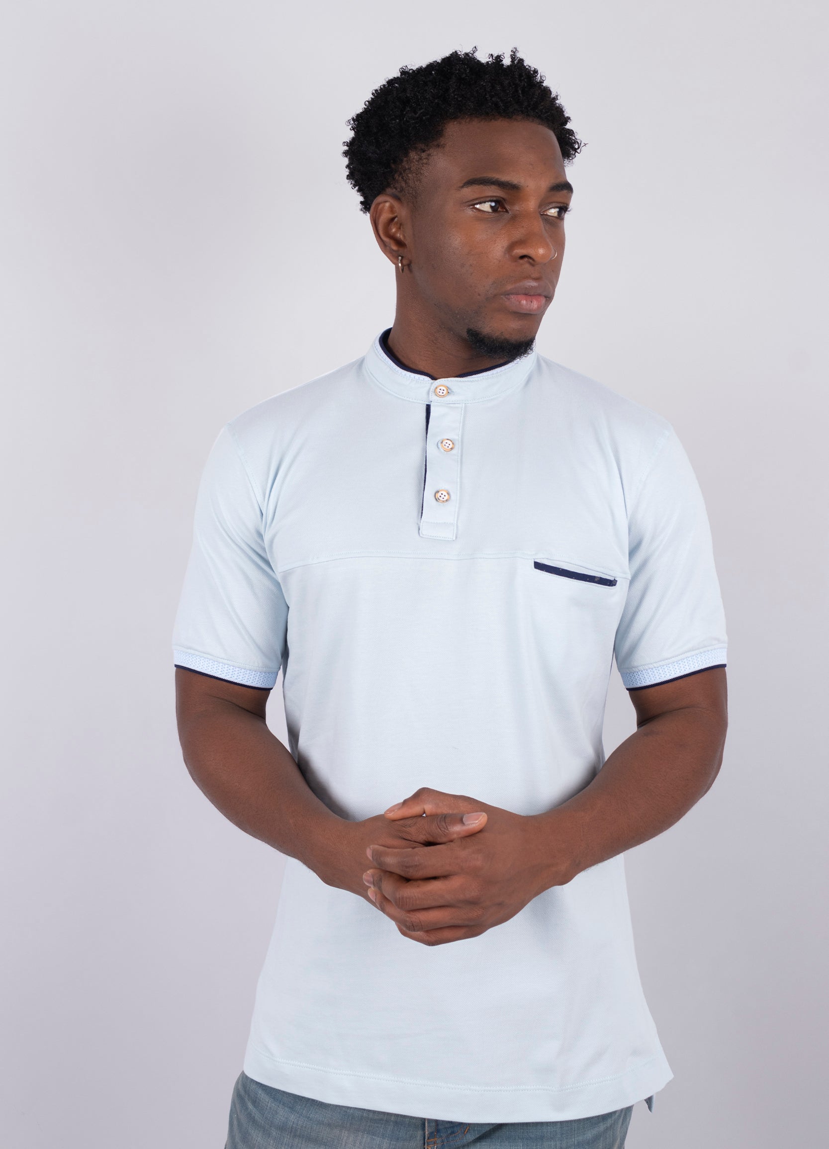 Polo hombre Rib Azul