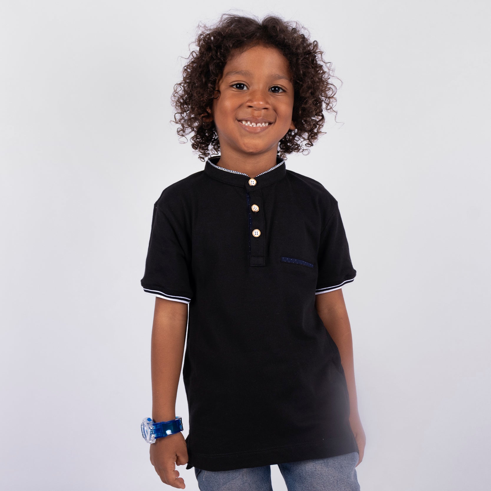 Polo niño basico Negro