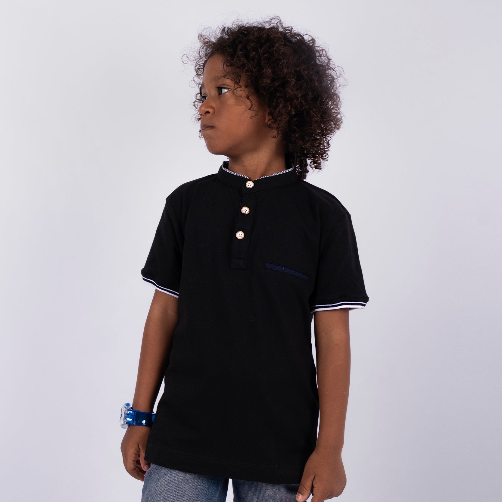 Polo niño basico Negro