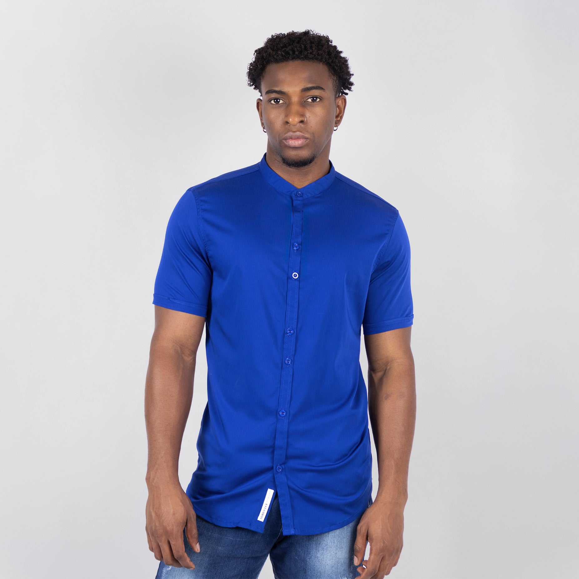 Camisa hombre básica azul rey