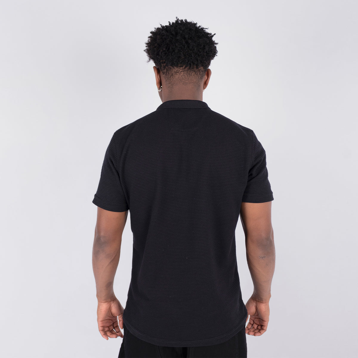 Polo hombre Textura Negro