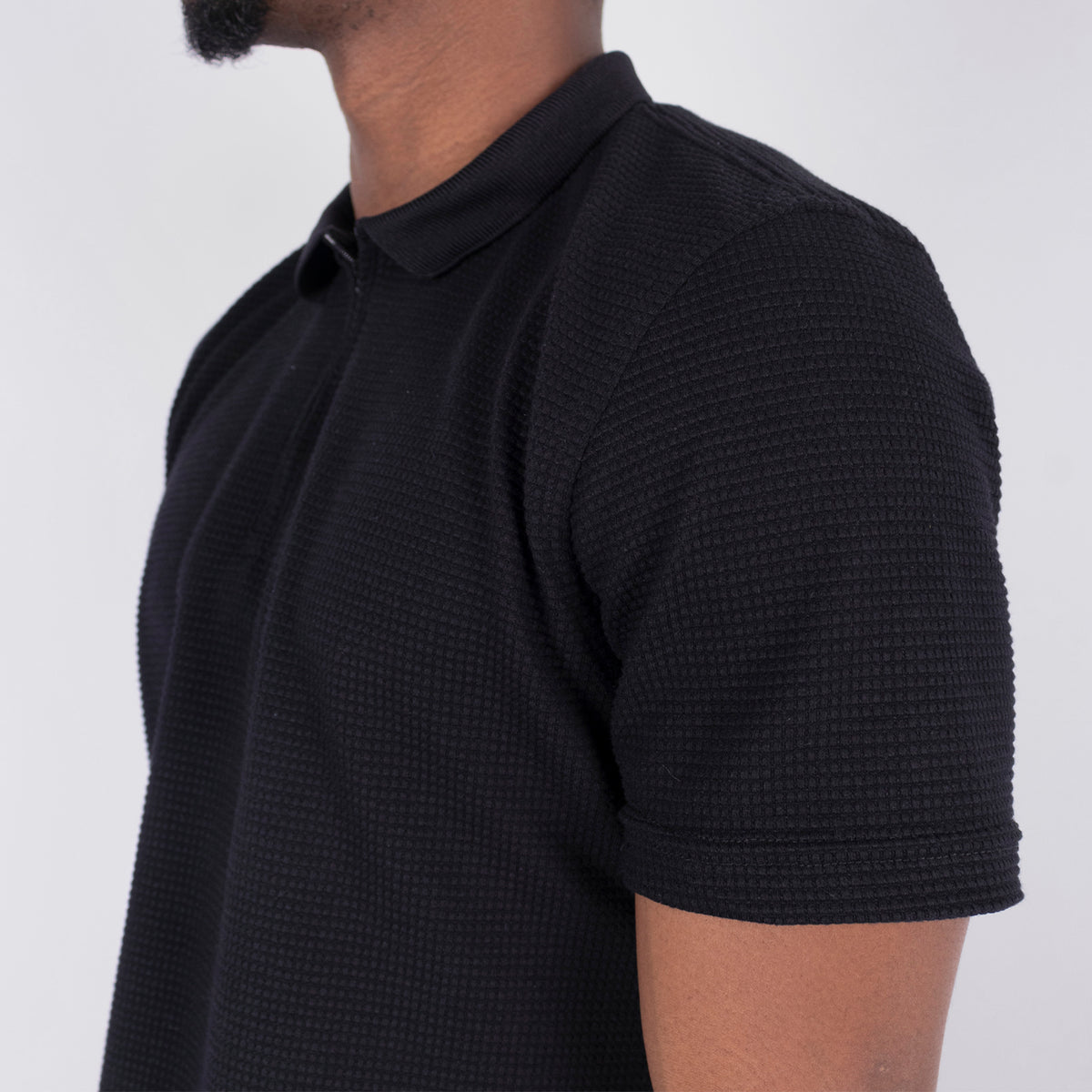 Polo hombre Textura Negro