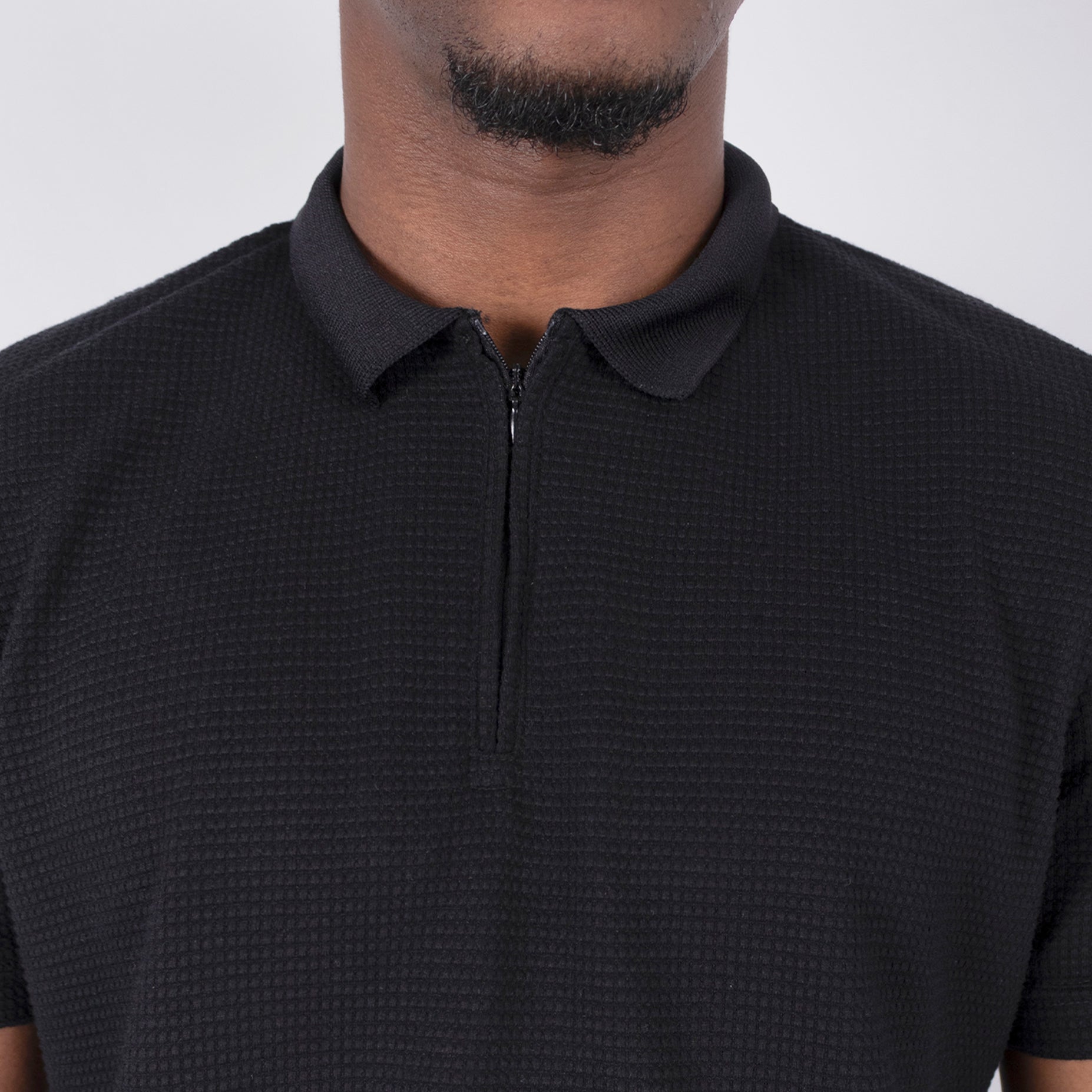 Polo hombre Textura Negro
