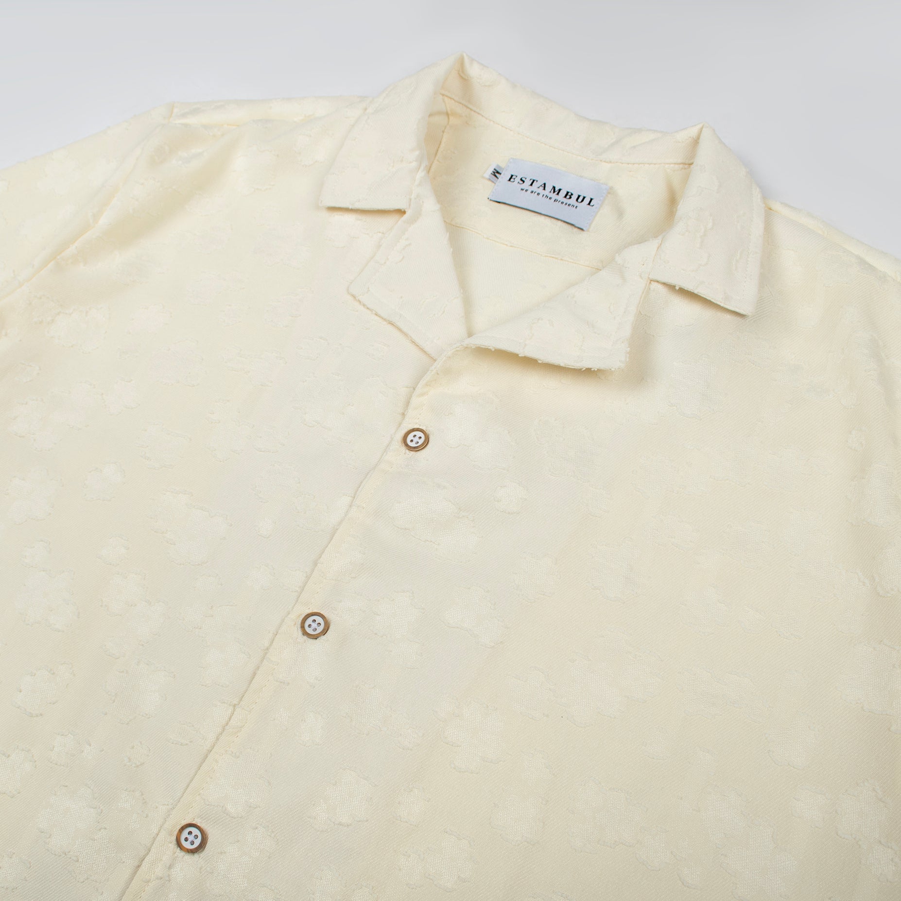 Camisa hombre cuello sport textura