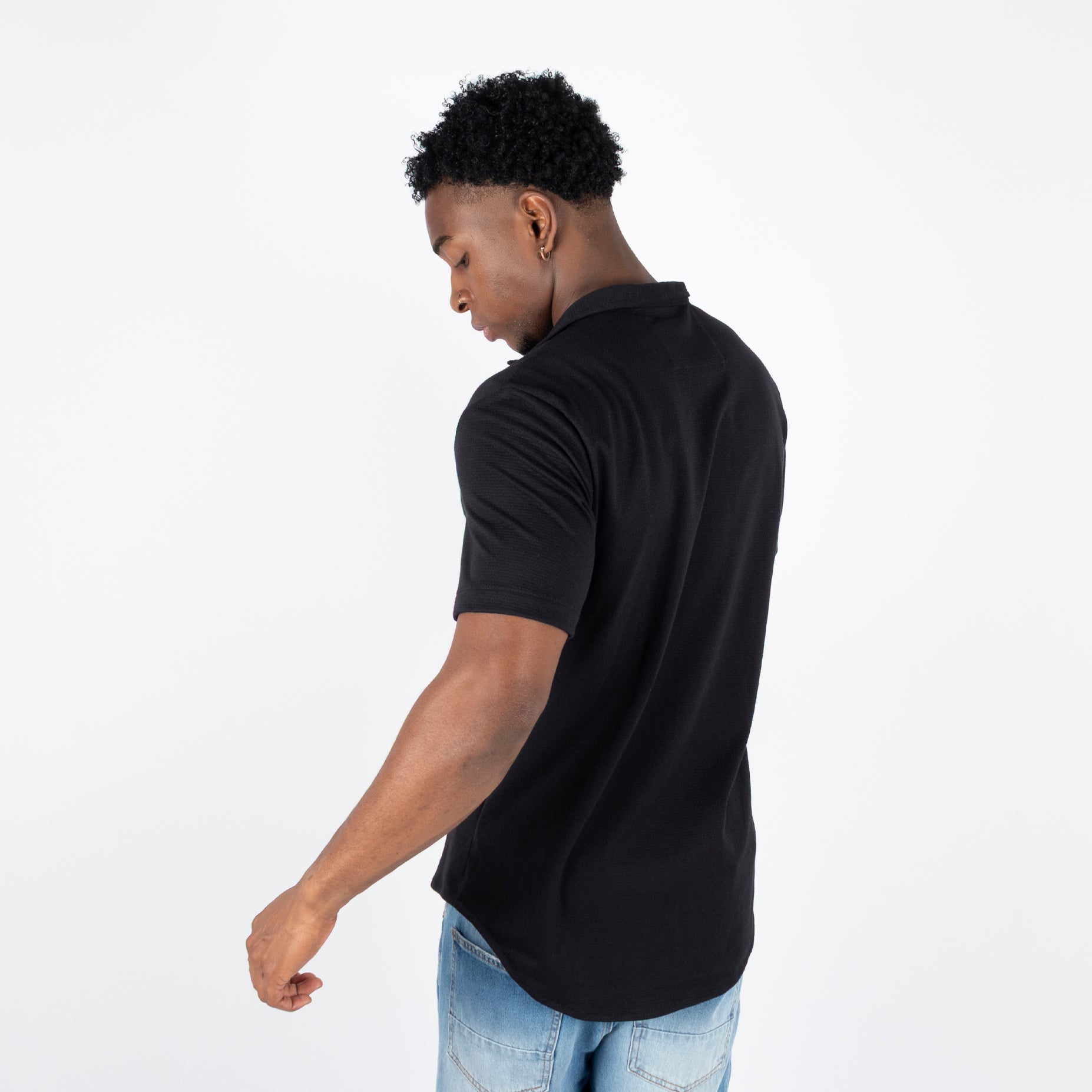 Camisa hombre textura negra