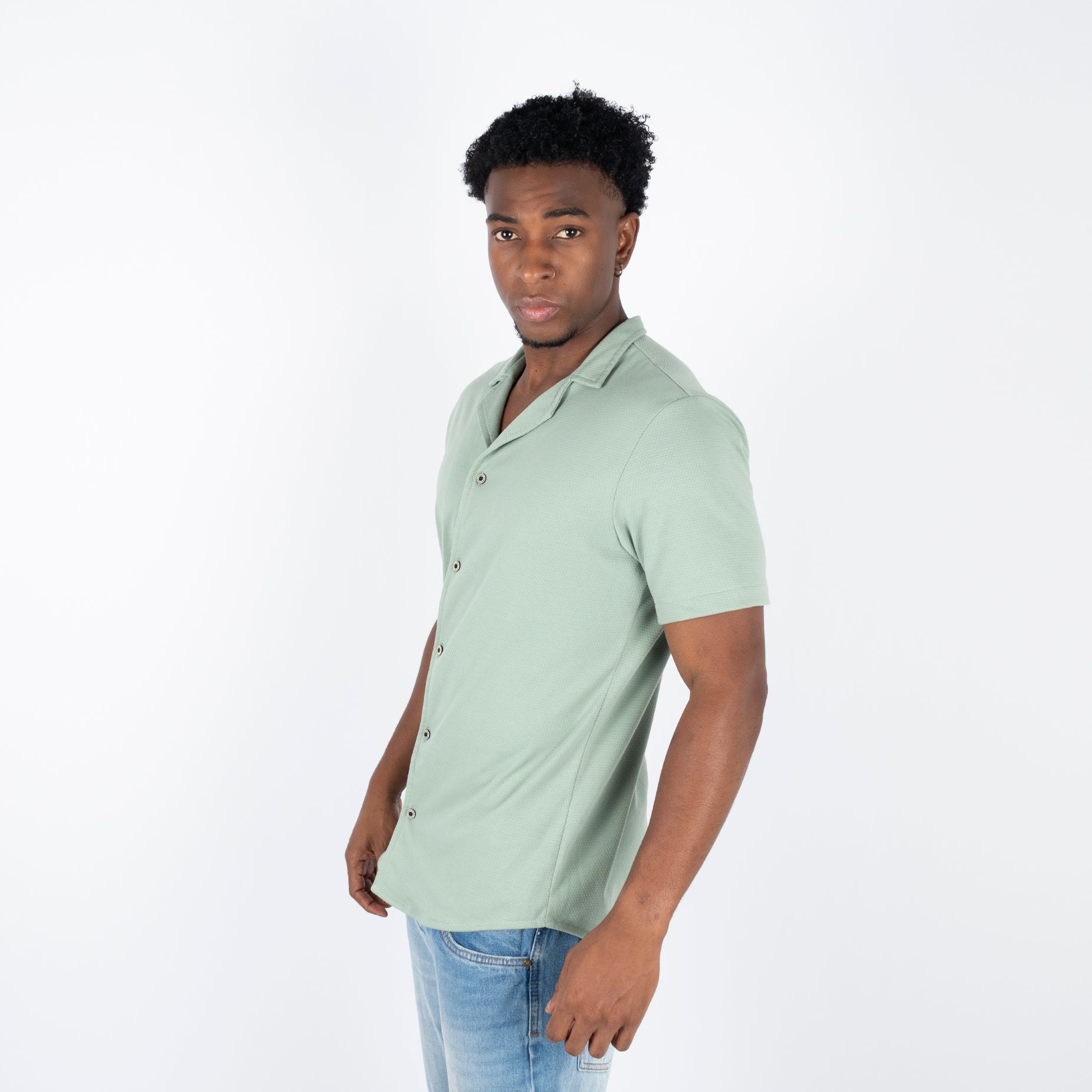 Camisa hombre textura cuello