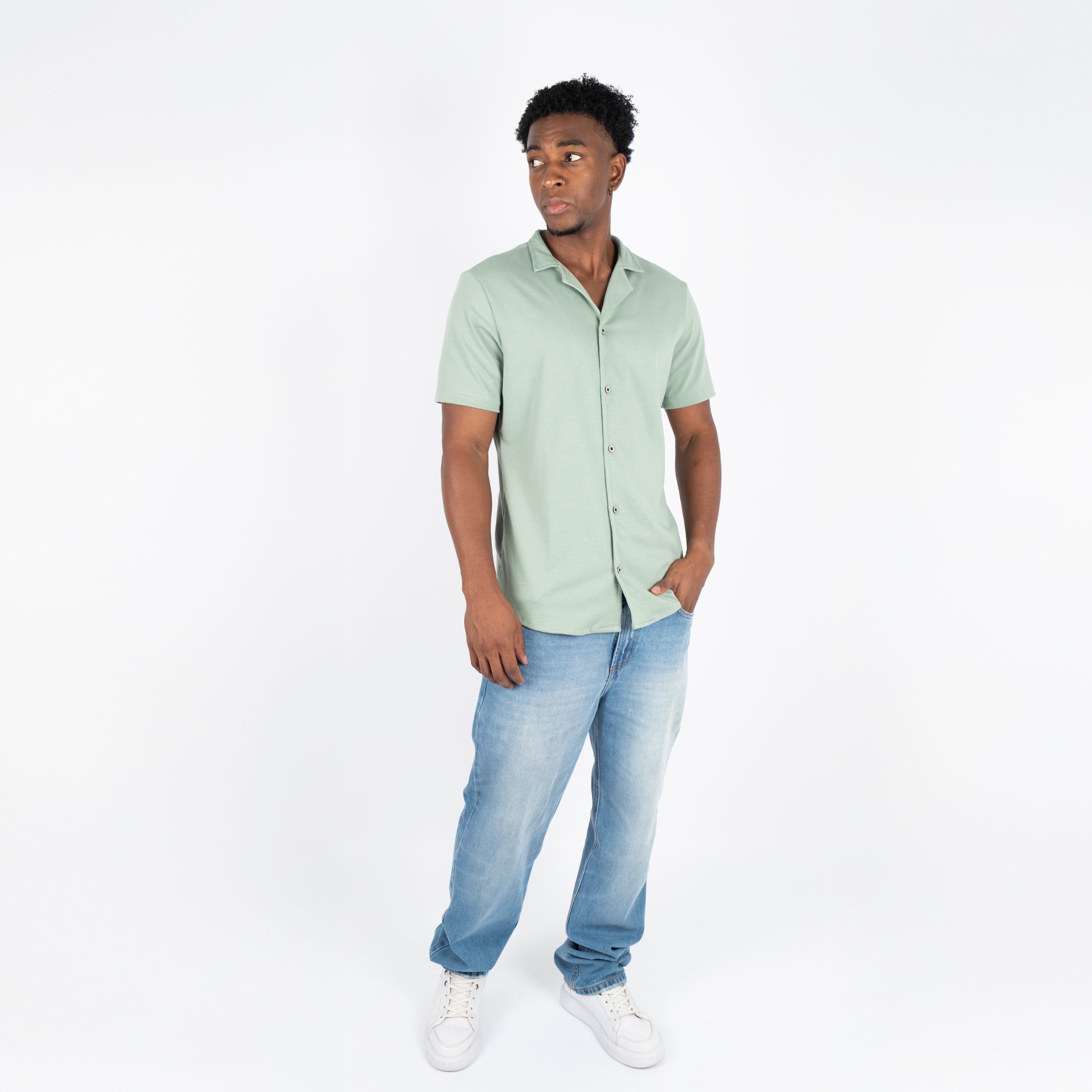 Camisa hombre textura cuello