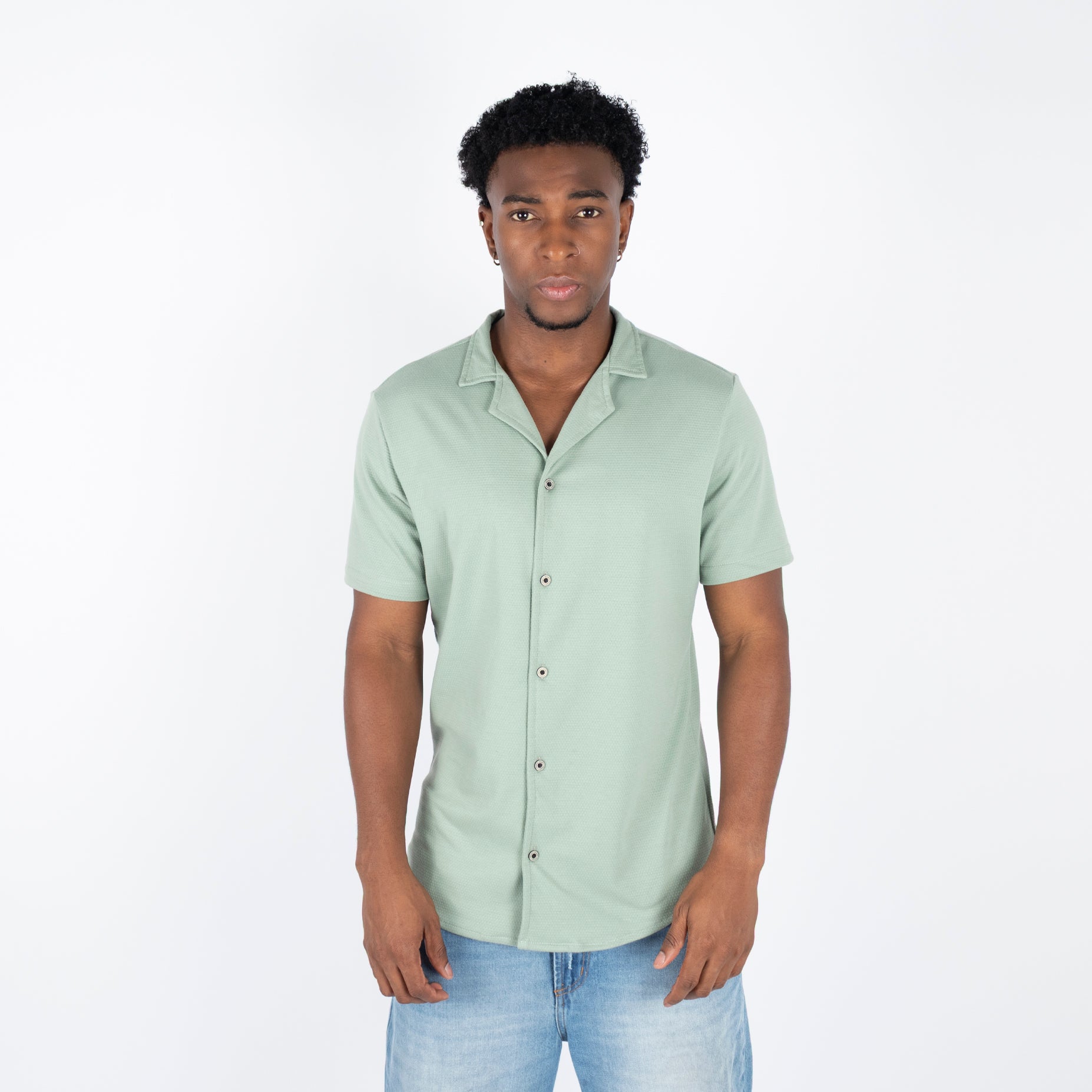 Camisa hombre textura cuello