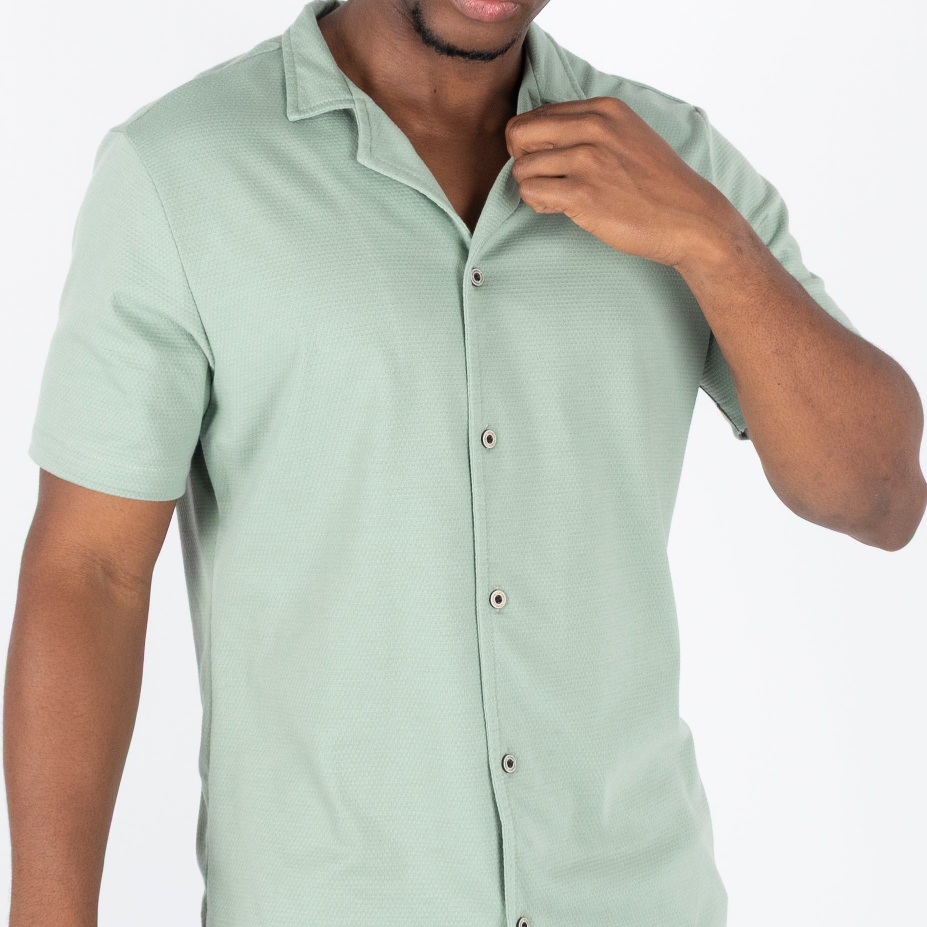 Camisa hombre textura cuello
