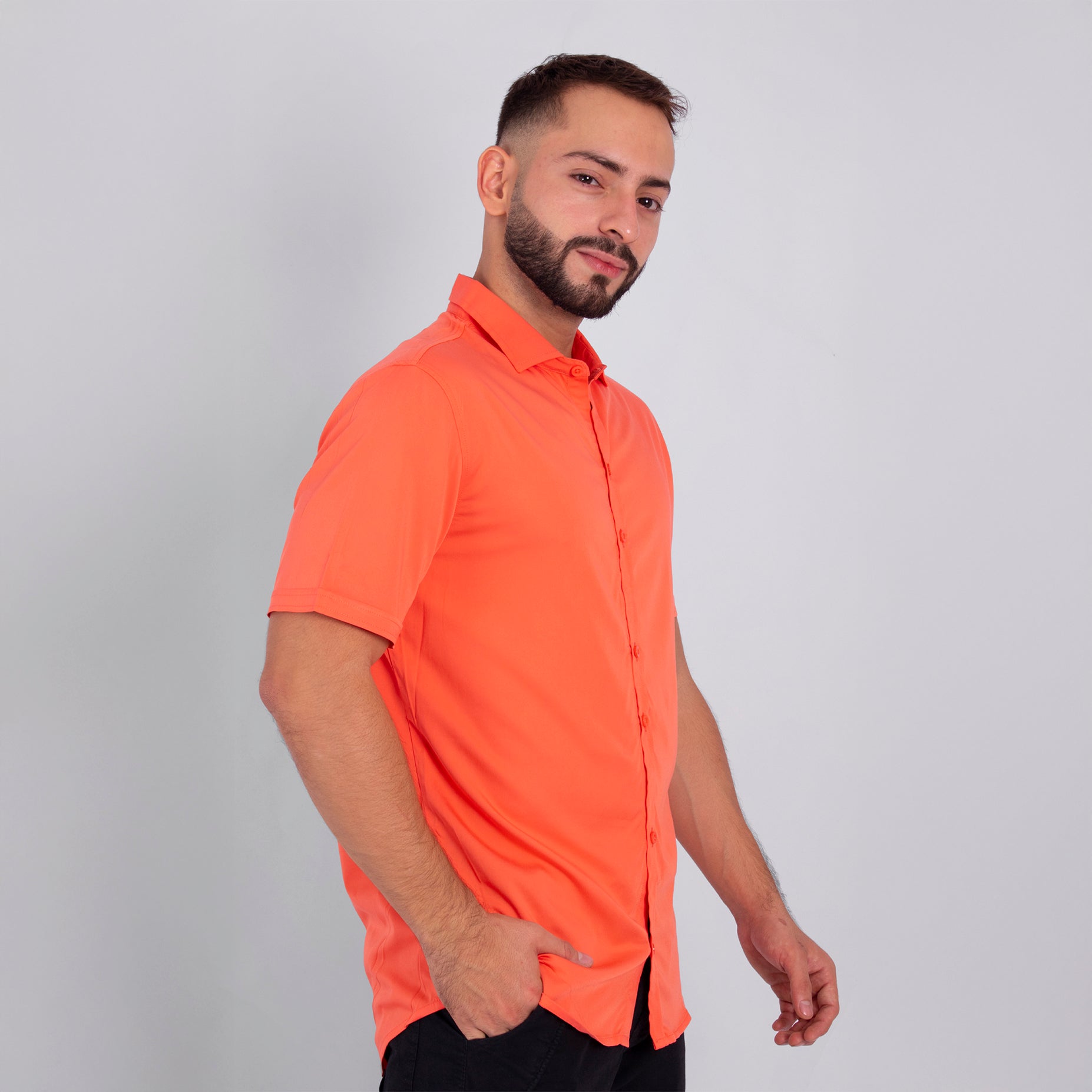 Camisa hombre básica salmon