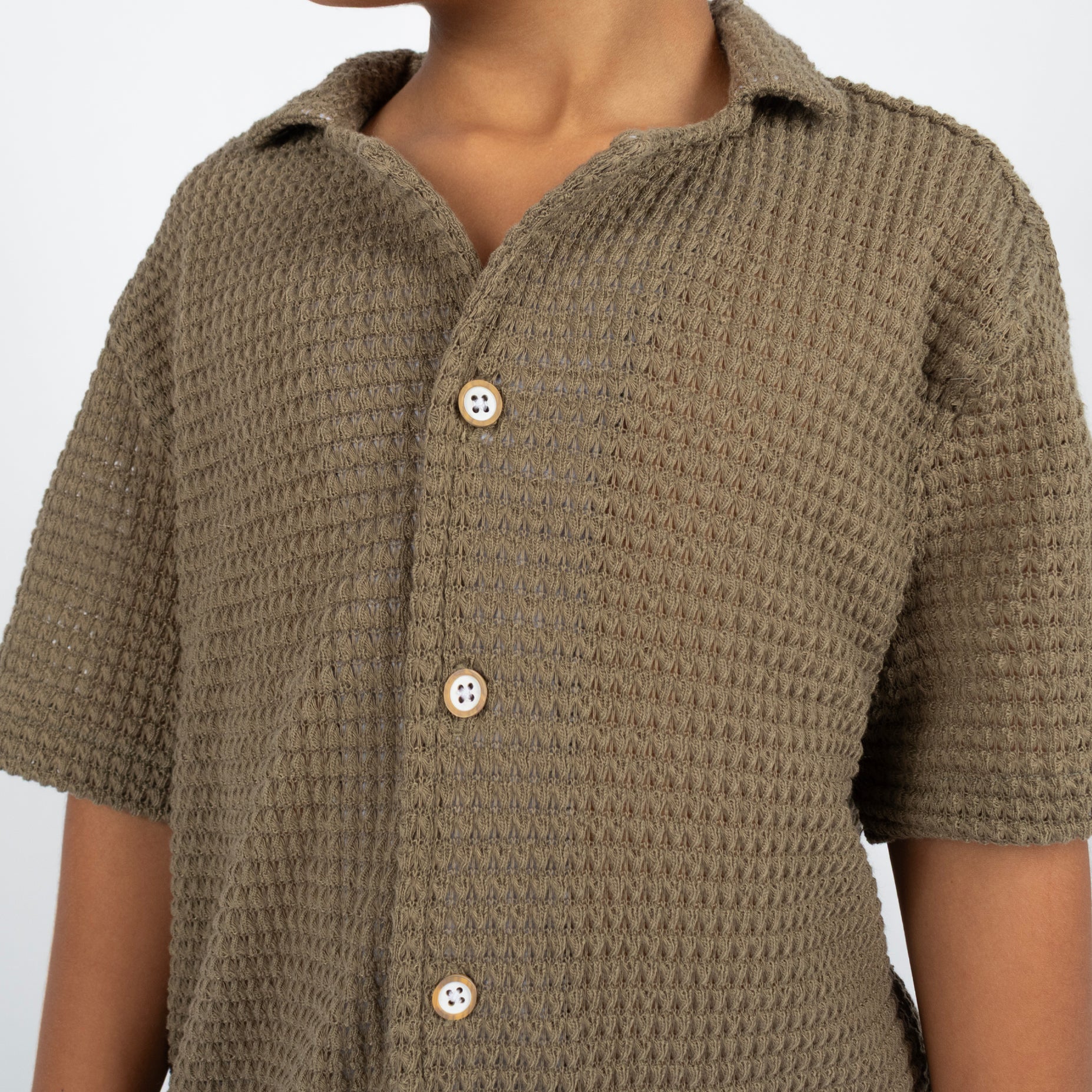 Camisa niño textura verde