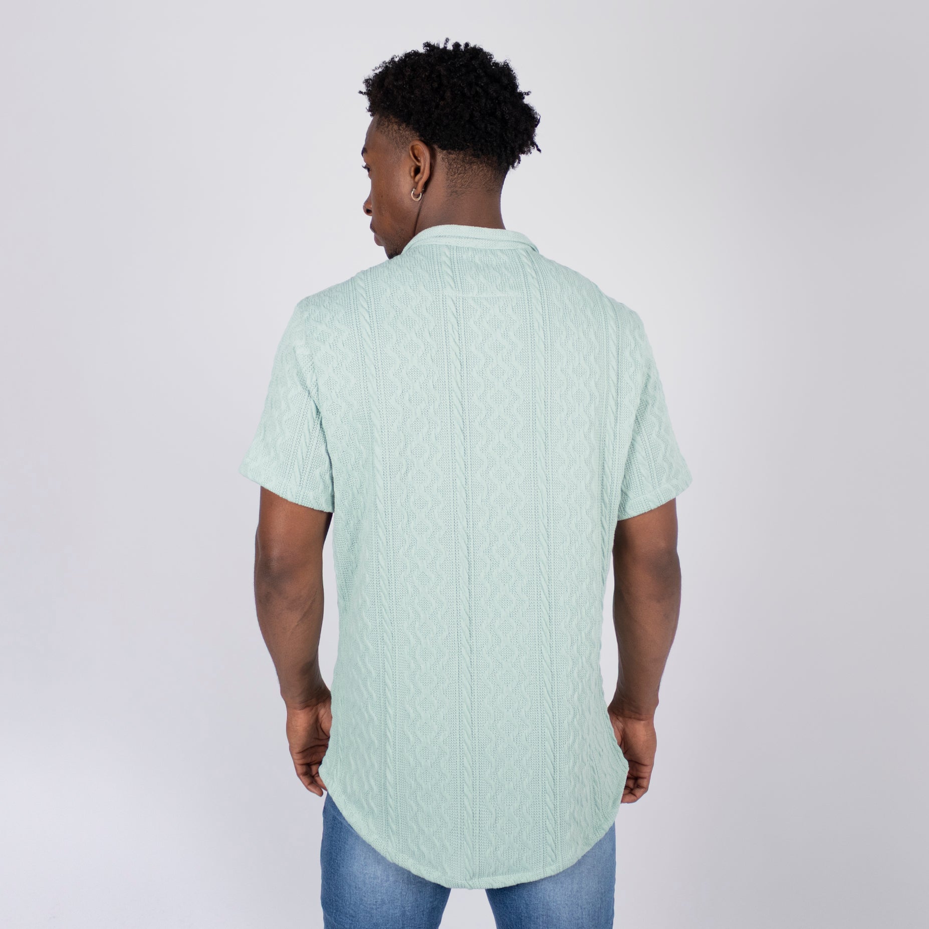 Camisa hombre textura petroleo