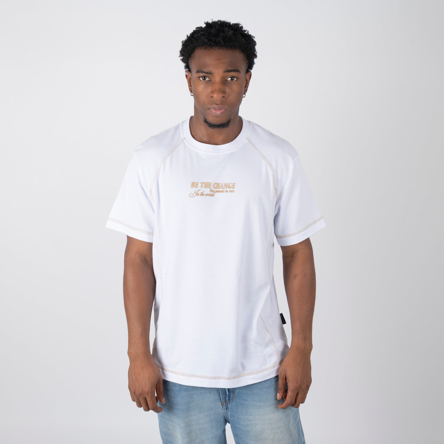 Camiseta hombre R. Textura blanca