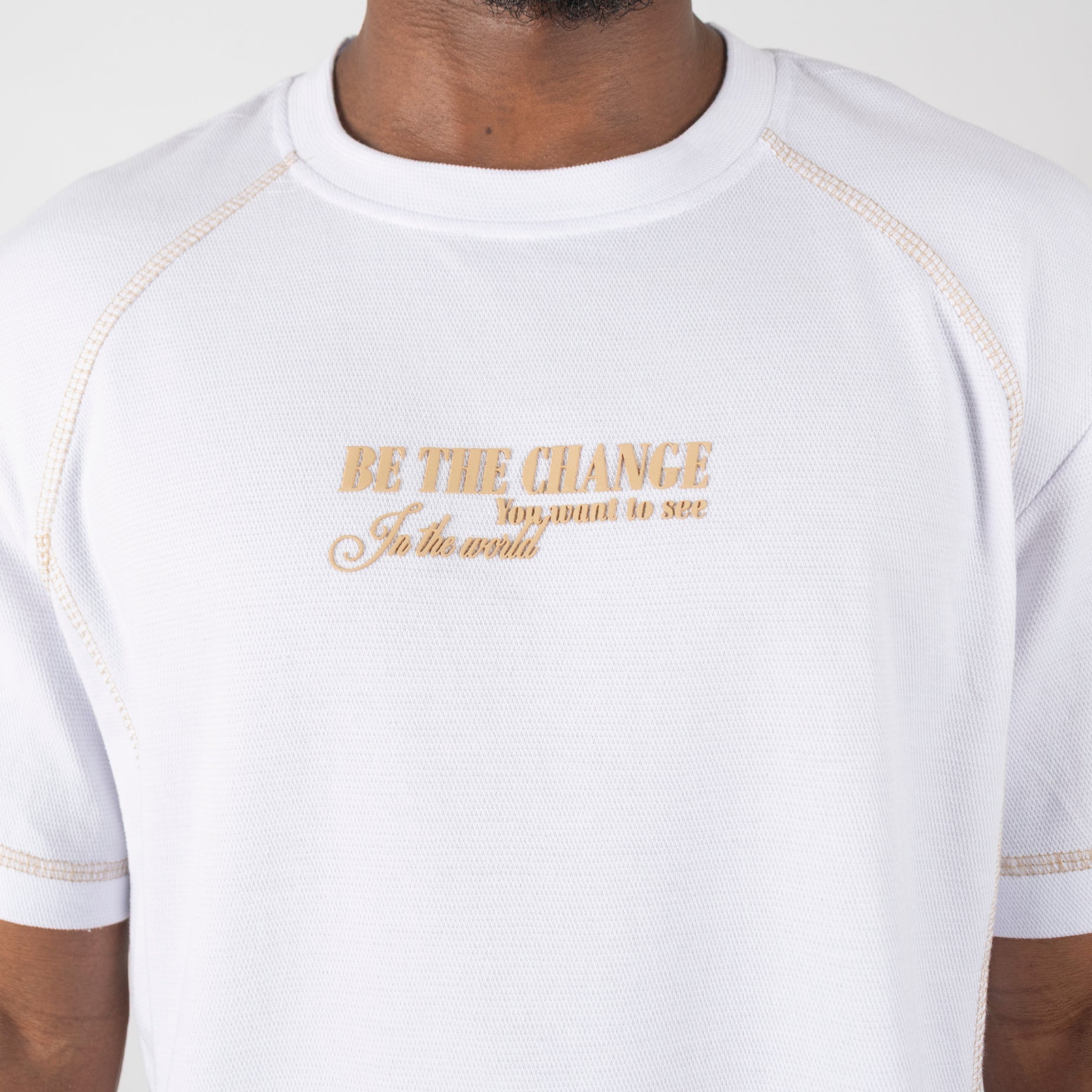 Camiseta hombre R. Textura blanca