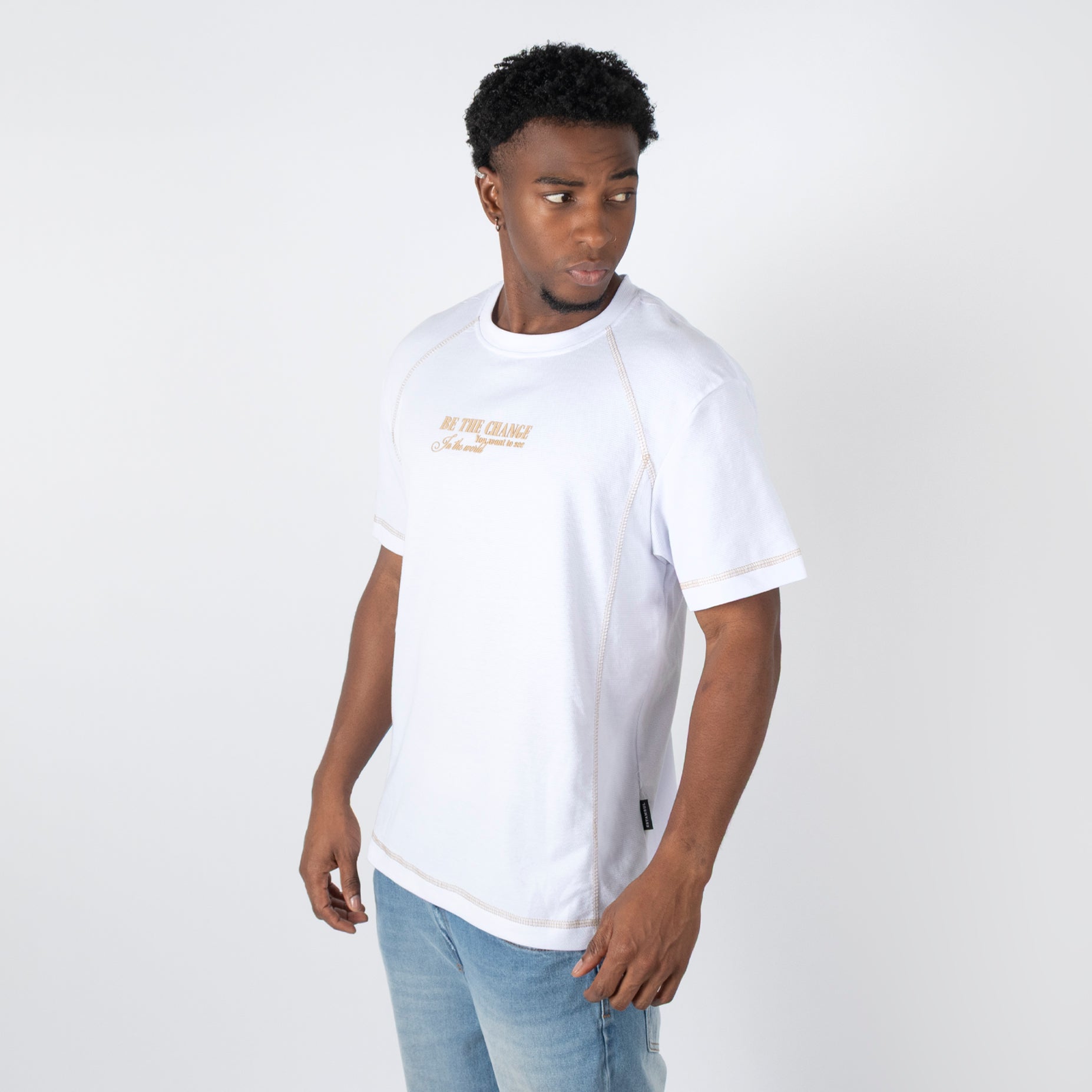 Camiseta hombre R. Textura blanca